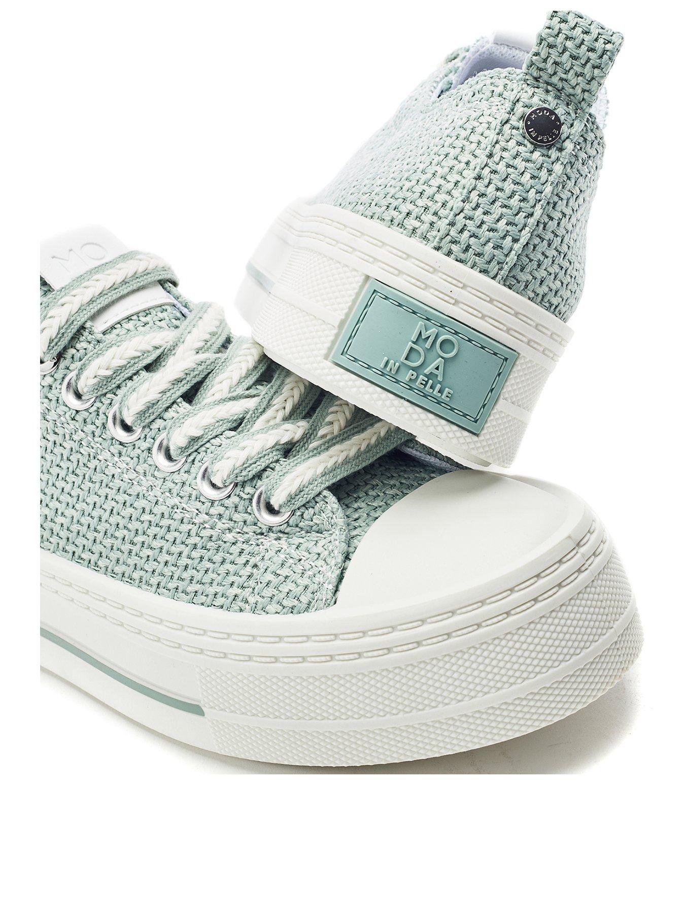 moda-in-pelle-betta-mint-raffia-woven-upper-chunky-trainerback