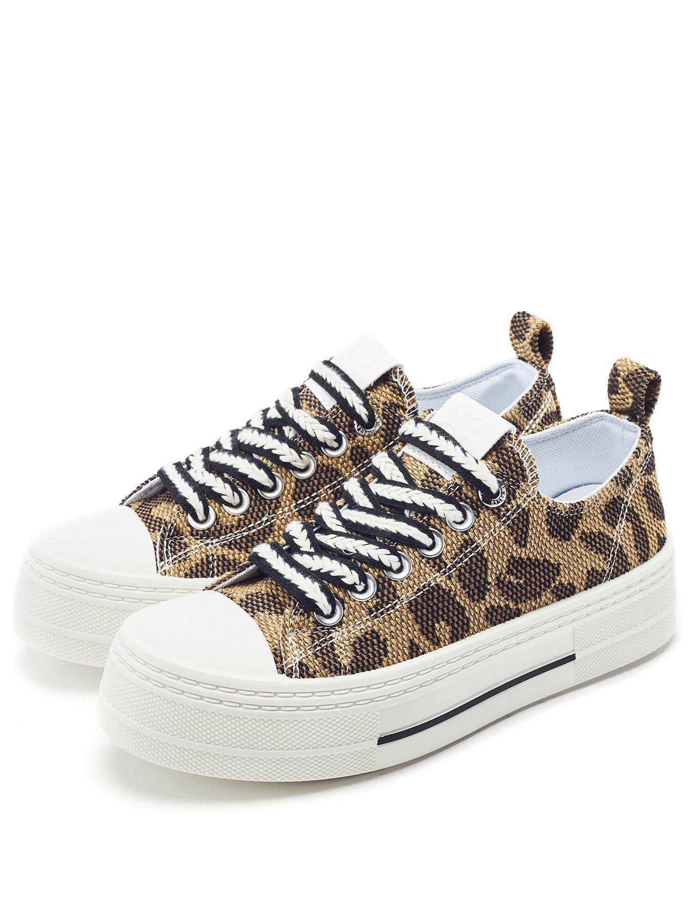 Image 2 of 4 of Moda In Pelle Betta Black - Leopard Raffia Woven Upper Chunky Trainer