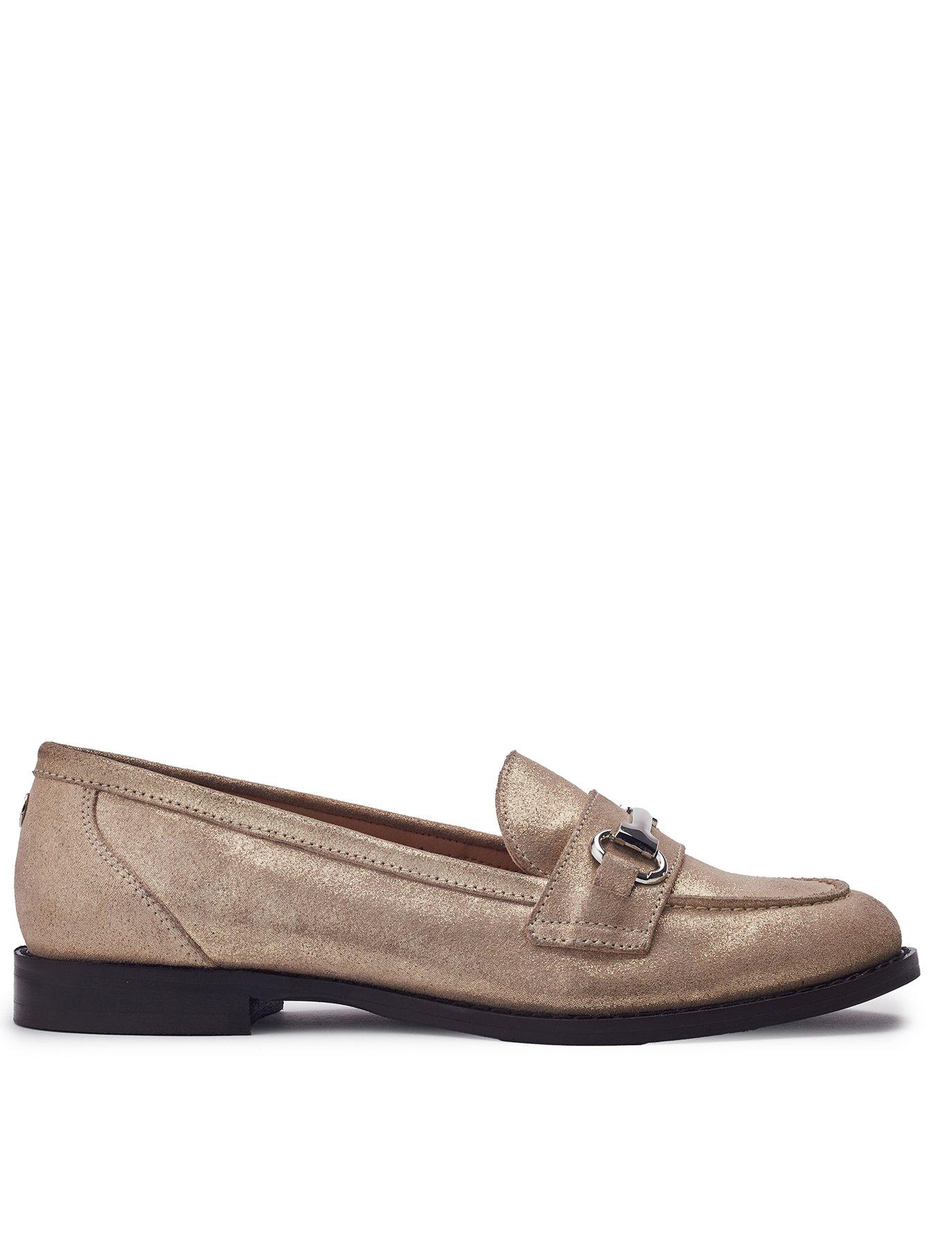 moda-in-pelle-elarra-champagne-leather-flat-snaffle-trime-loafer