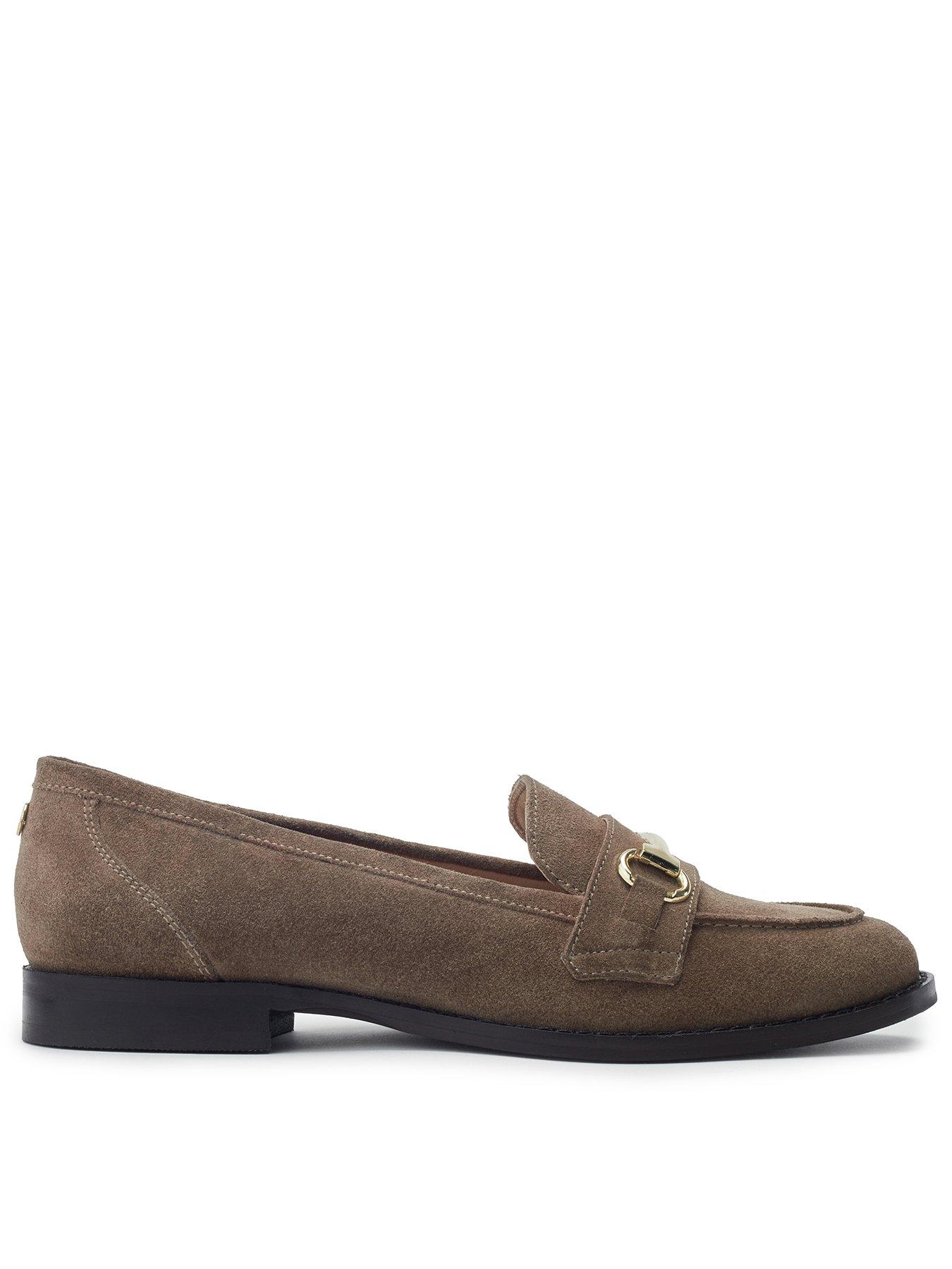 moda-in-pelle-elarra-taupe-suede-flat-snaffle-trime-loafer