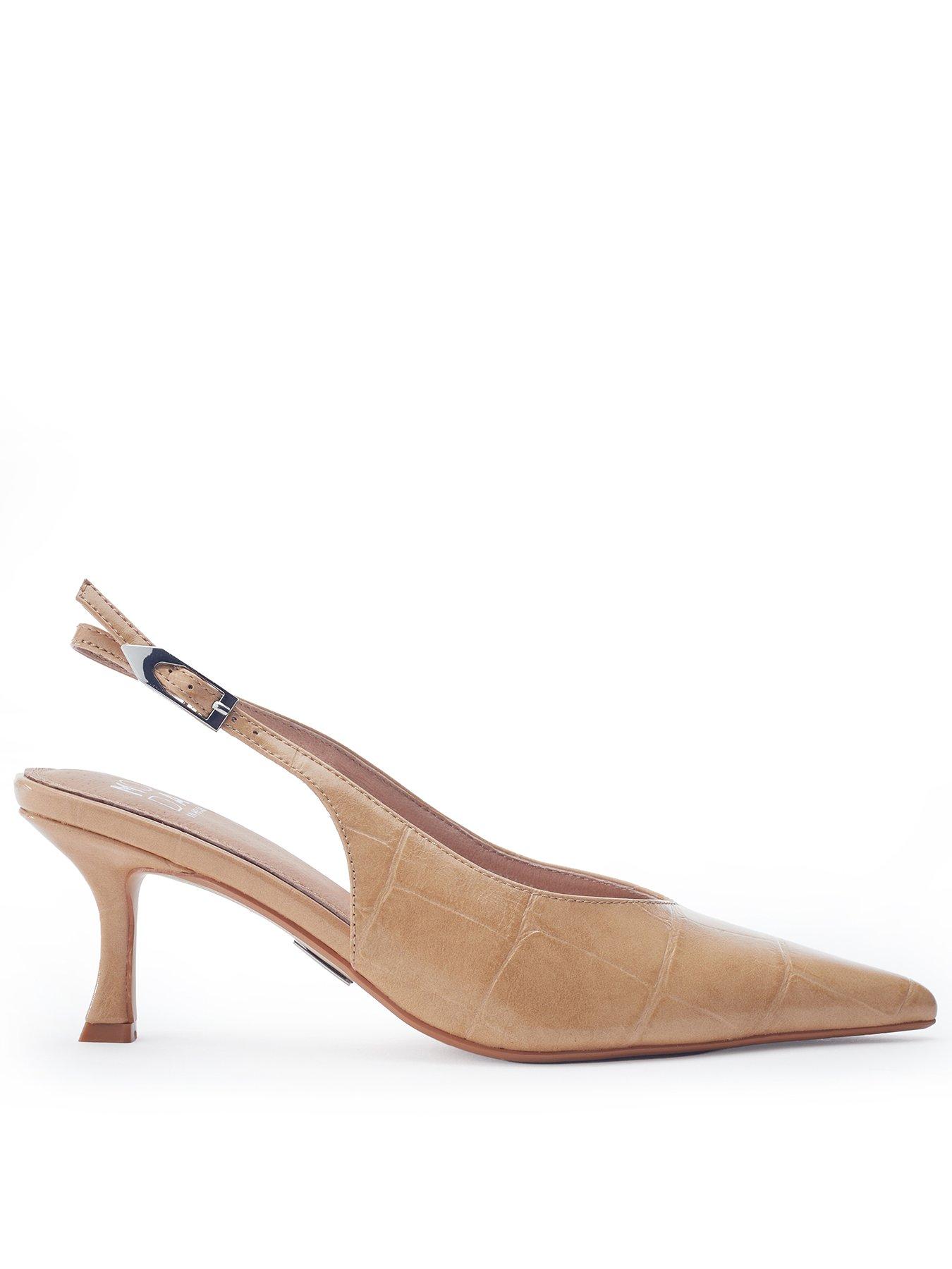 Moda In Pelle Gallia Camel Mocc Croc Pointed Toe Slingback