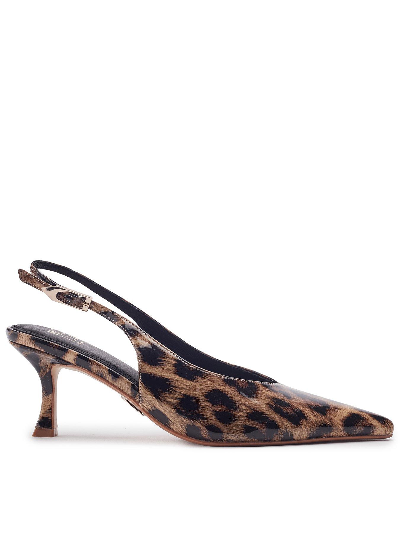 Image 1 of 4 of Moda In Pelle Gallia Leopard Patent Pointed Toe Slingback