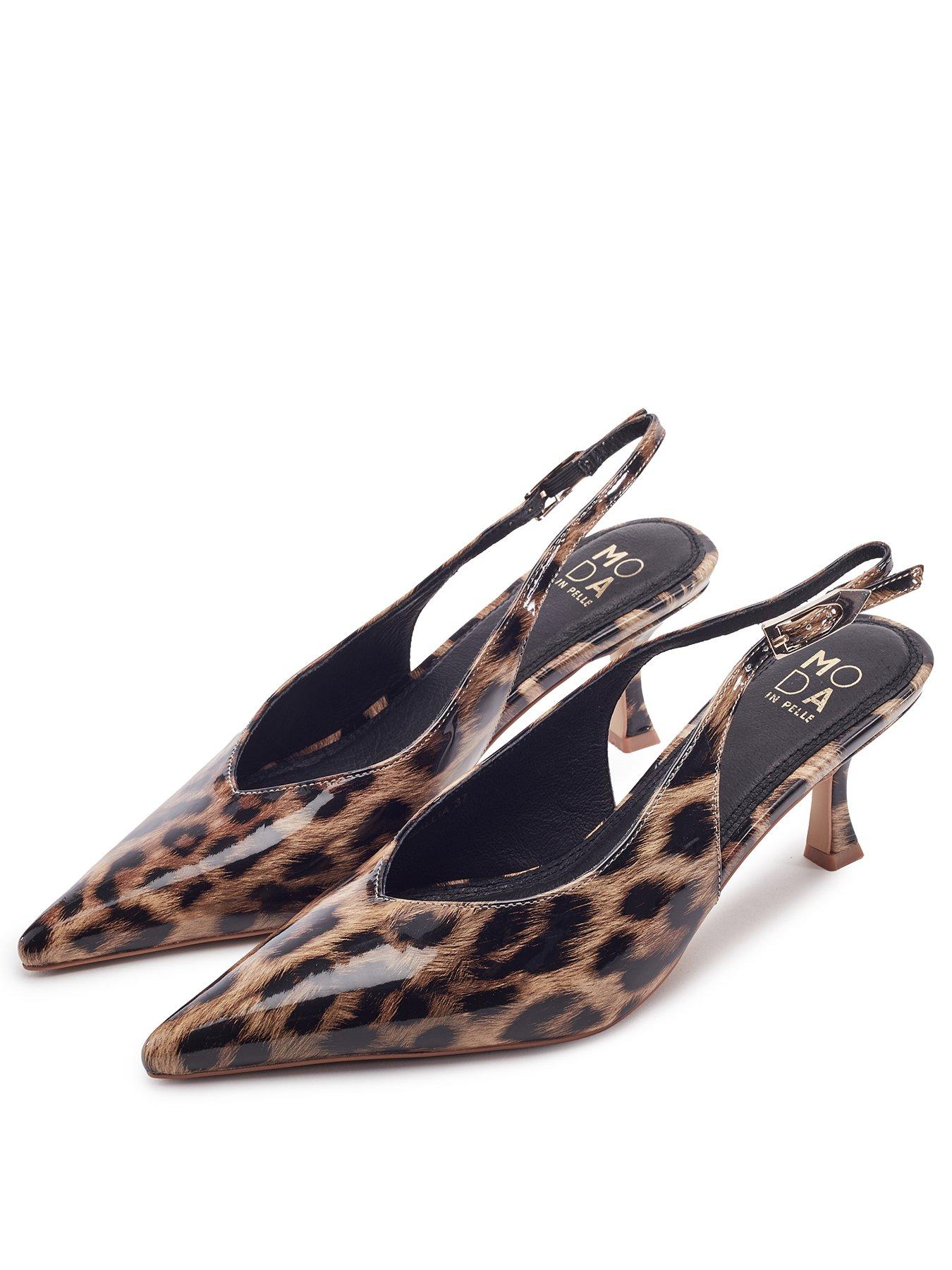 Image 2 of 4 of Moda In Pelle Gallia Leopard Patent Pointed Toe Slingback