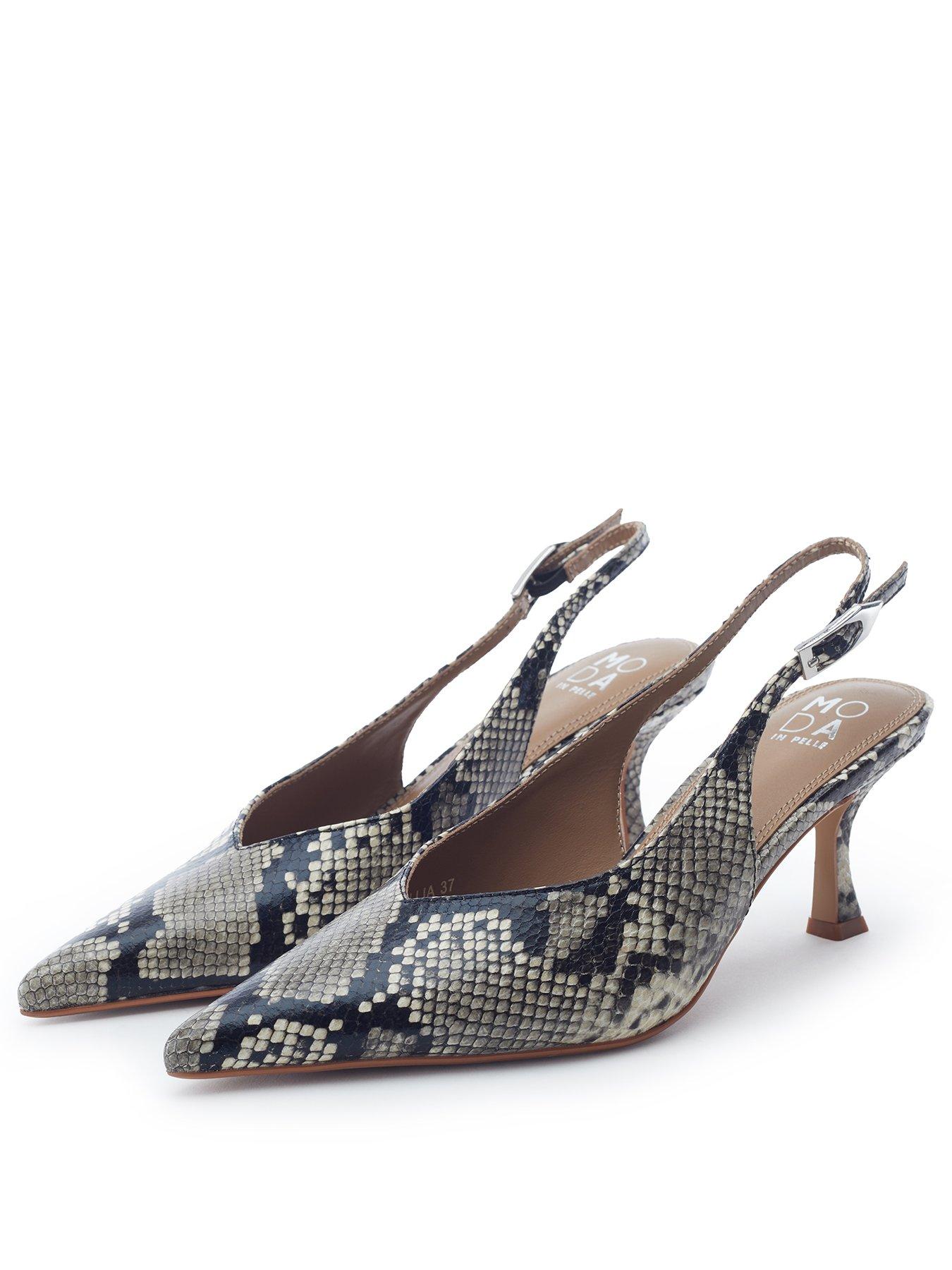 Image 2 of 4 of Moda In Pelle Gallia Pointed Toe Slingback - Grey Mix Snake