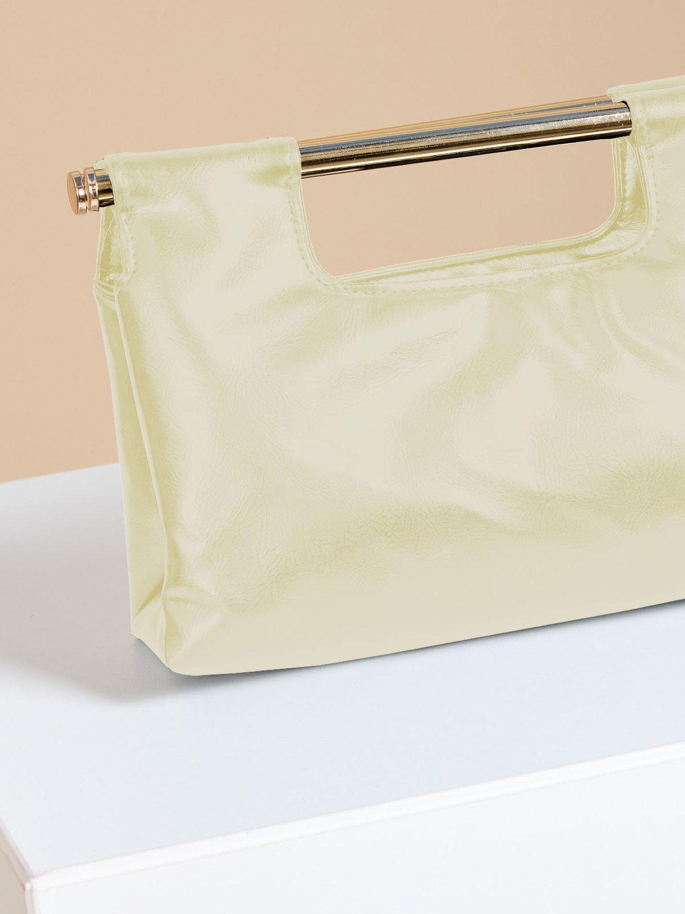 Image 2 of 2 of Little Mistress Metal Bar Clutch Bag - Yellow