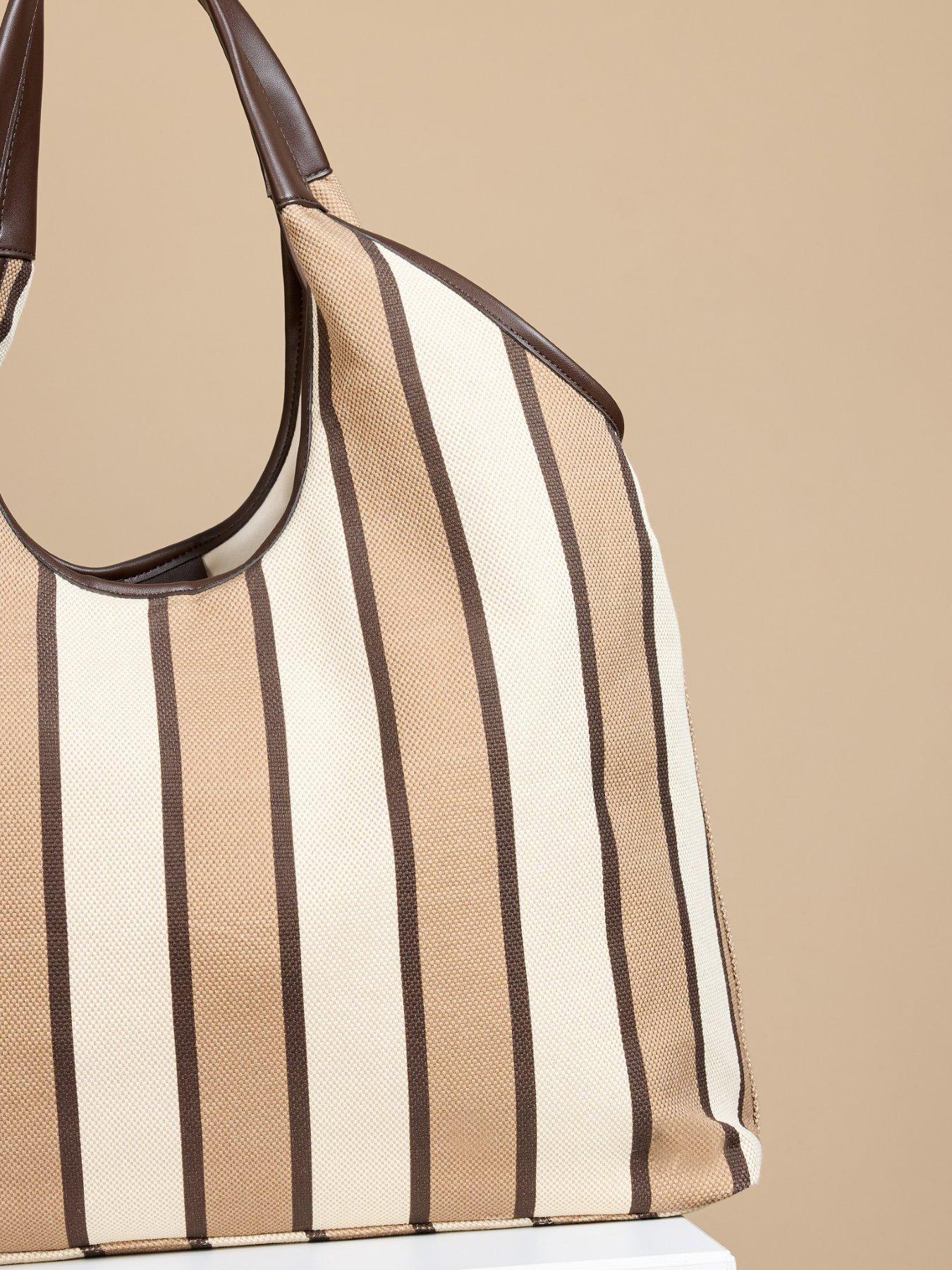 Image 2 of 2 of Little Mistress Neutral Stripe Bag