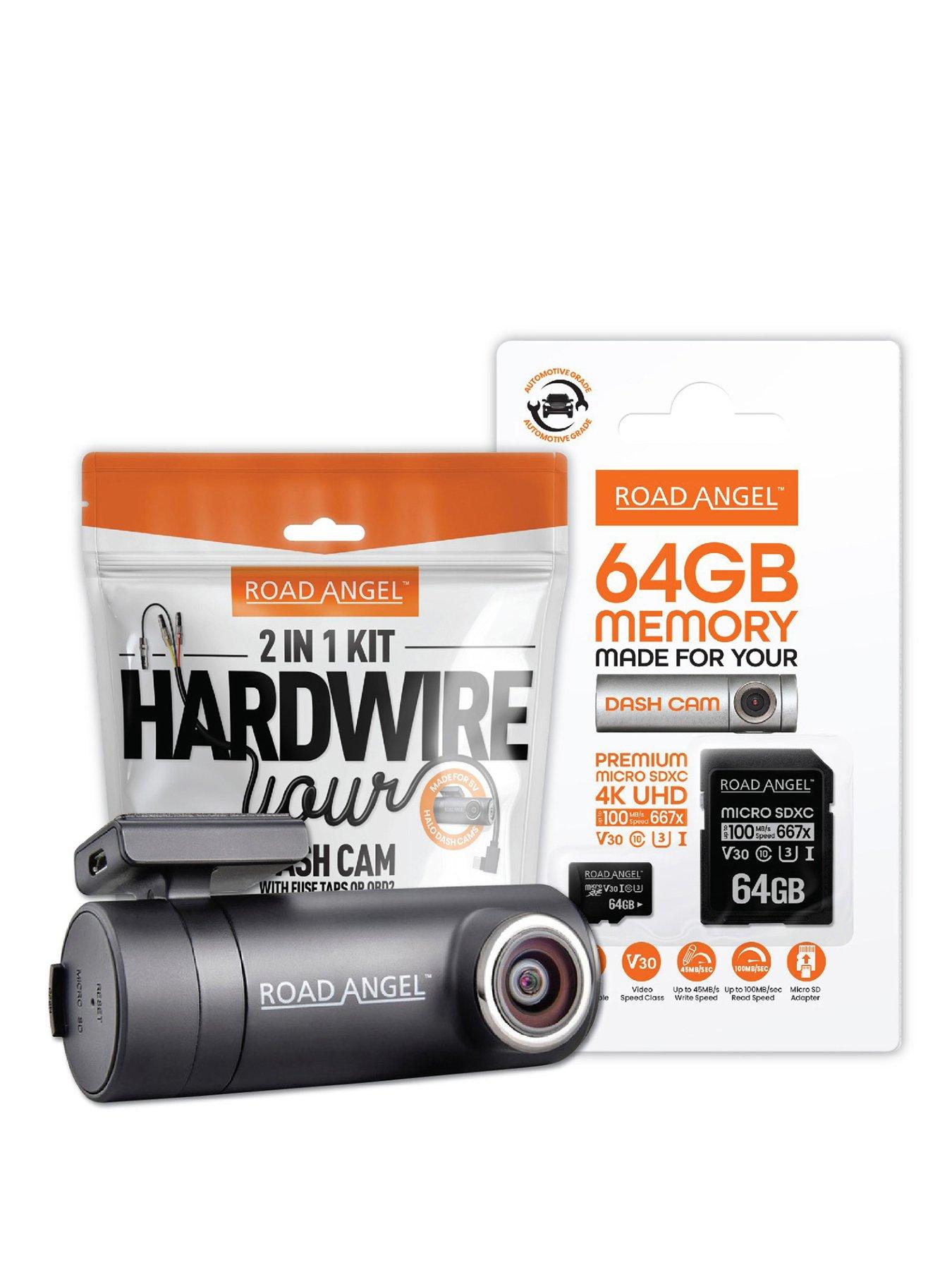 Road Angel Road Angel Halo Drive 2 1440p Dash Cam with 64GB MicroSD Card  &  Hardwiring Kit