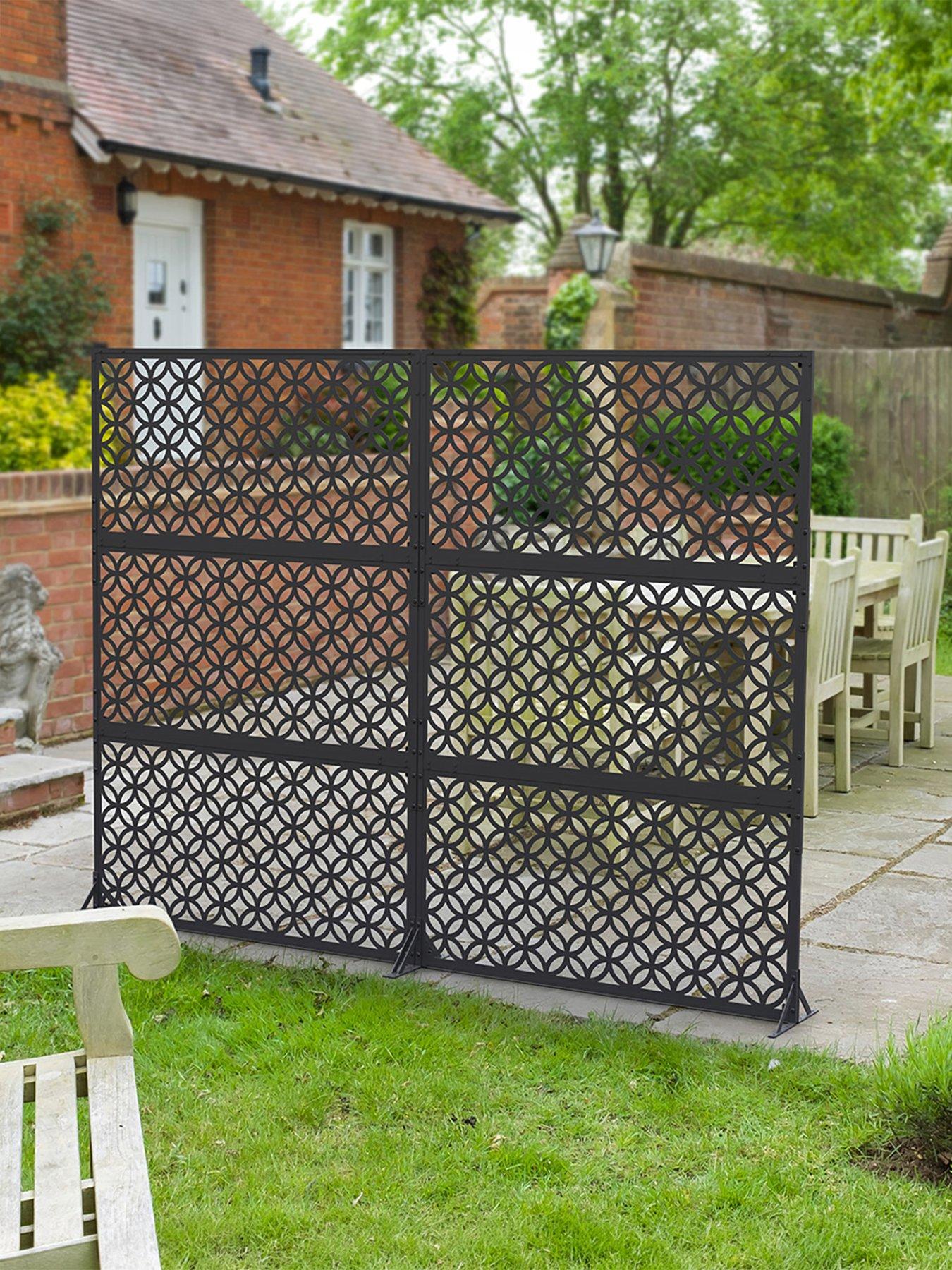 Image 1 of 4 of Panacea Geo Circles Garden Screen 120 X 60 Cm Black