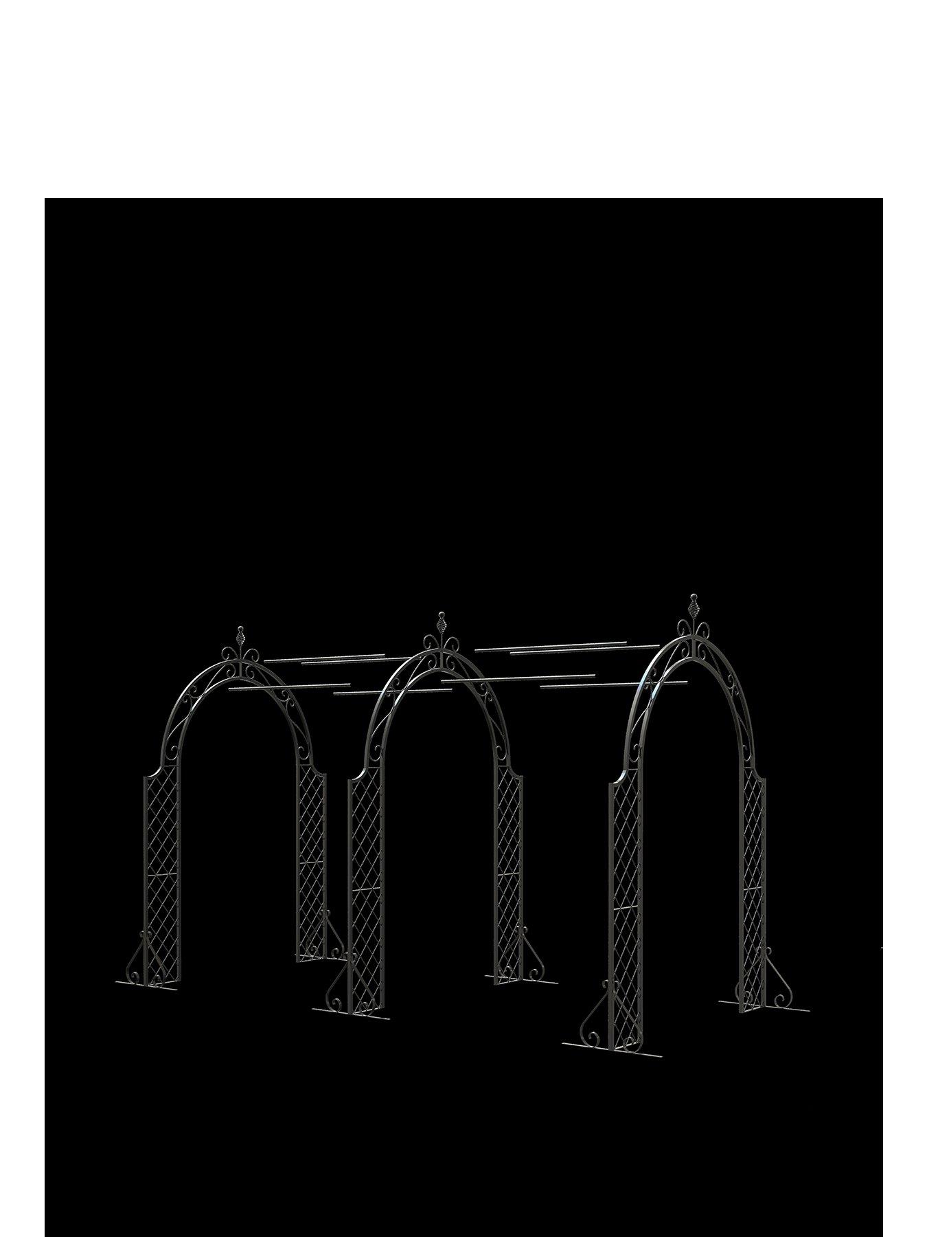 Image 2 of 2 of Panacea 3 SECTION LATTICE ARBOUR WITH CONNECTING PIECES BLACK