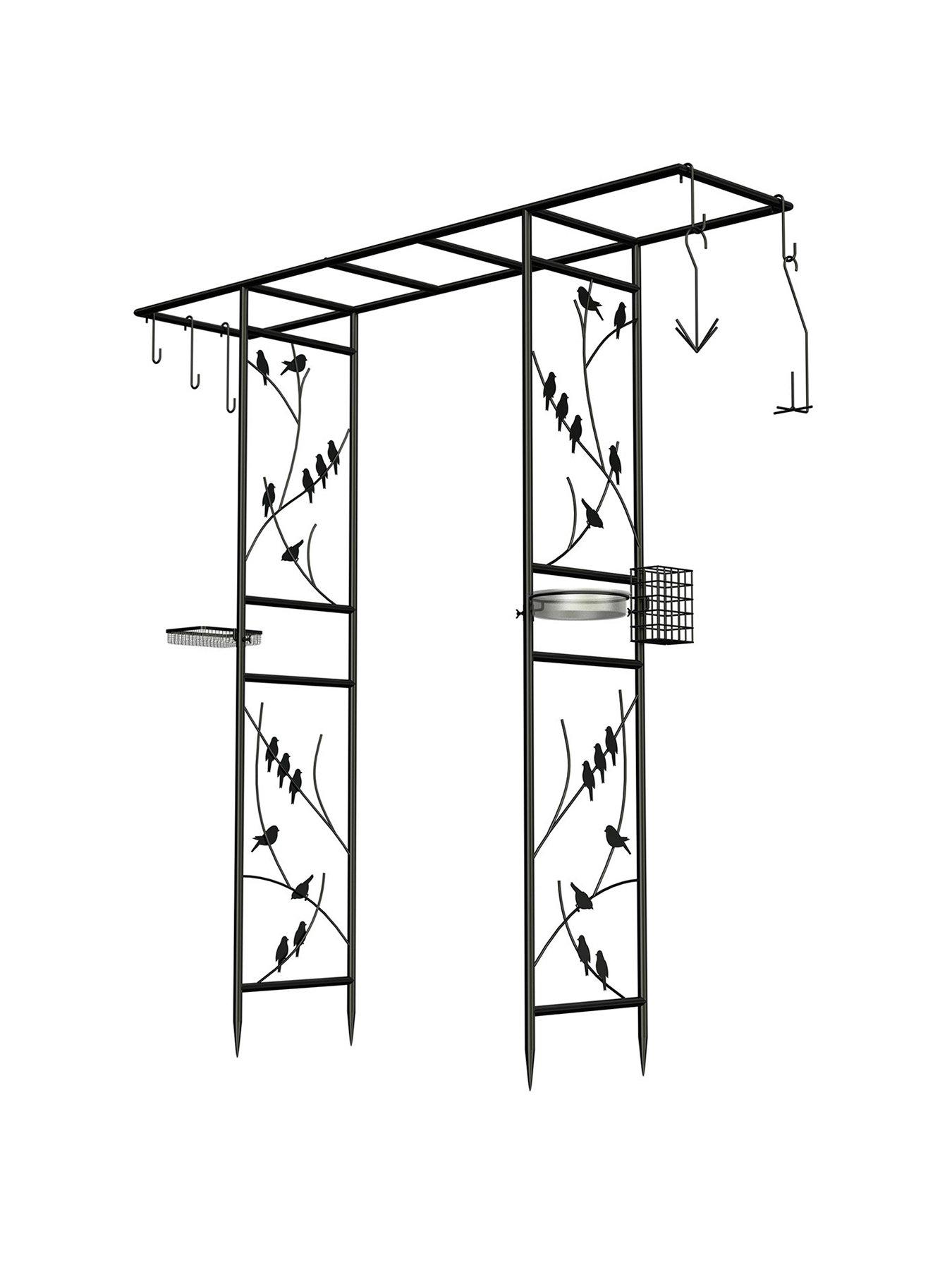panacea-perching-birds-arch-bird-feeding-station-with-accessories-blackstillFront