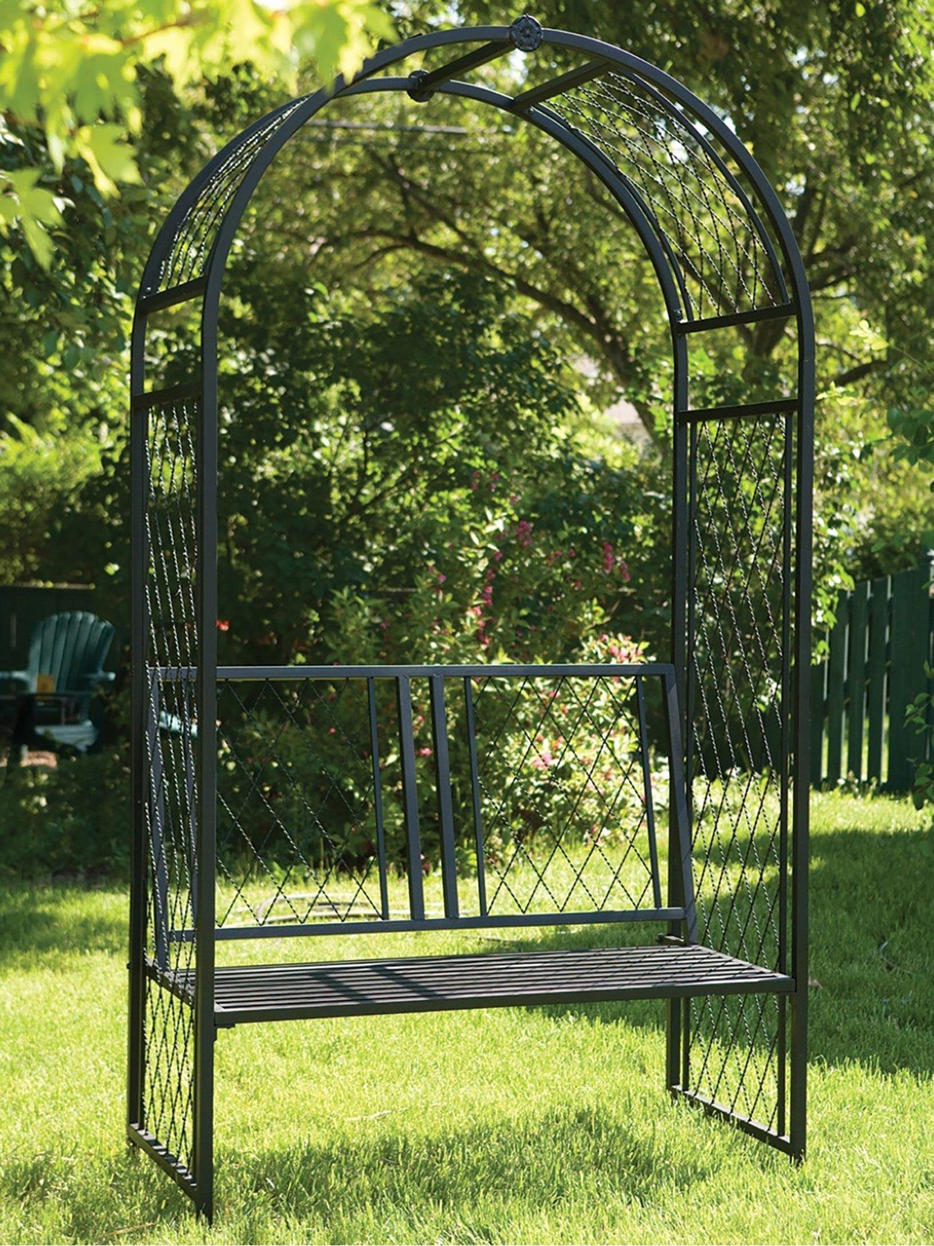 Image 1 of 2 of Panacea LATTICE ARCH WITH BENCH BLACK