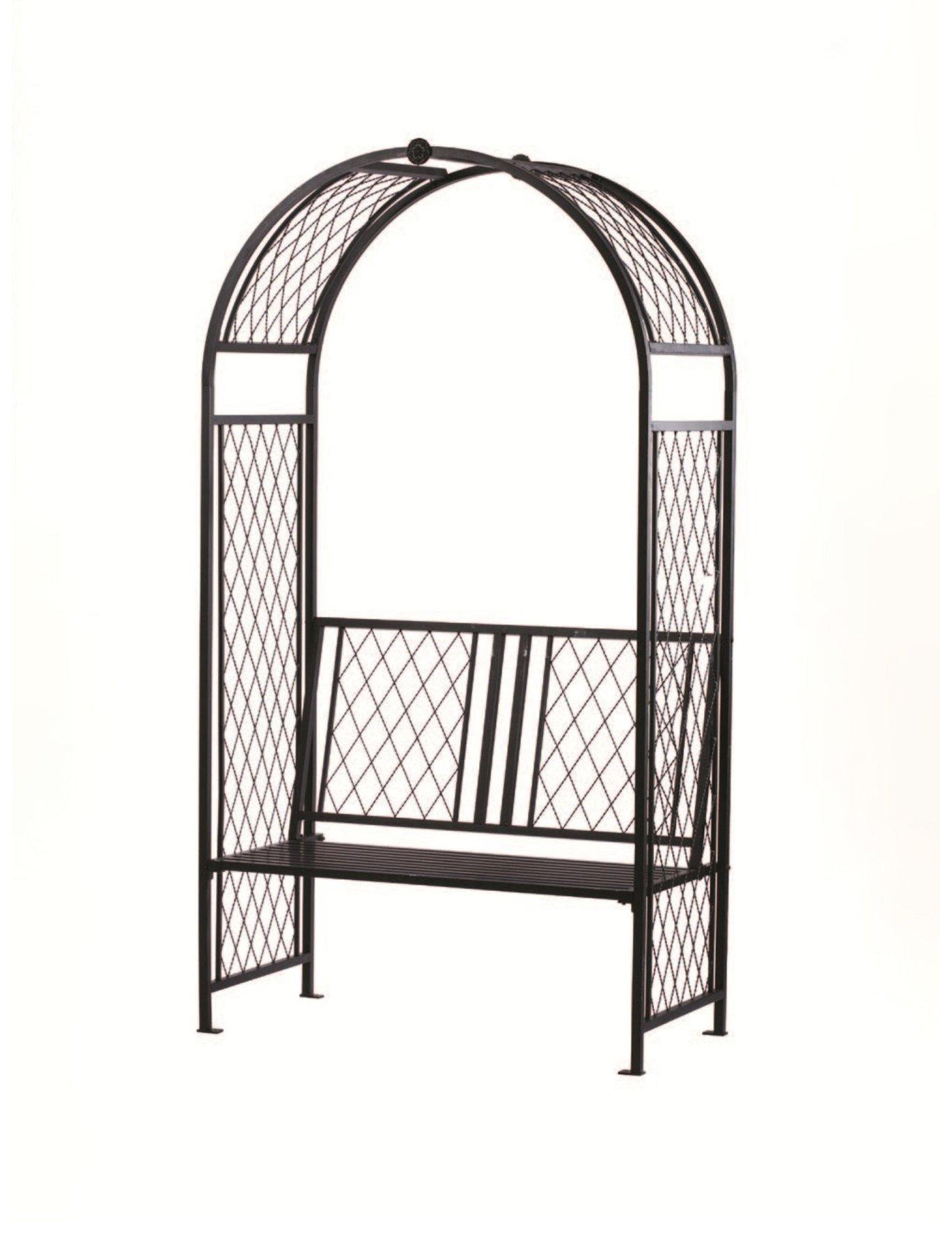 Image 2 of 2 of Panacea LATTICE ARCH WITH BENCH BLACK