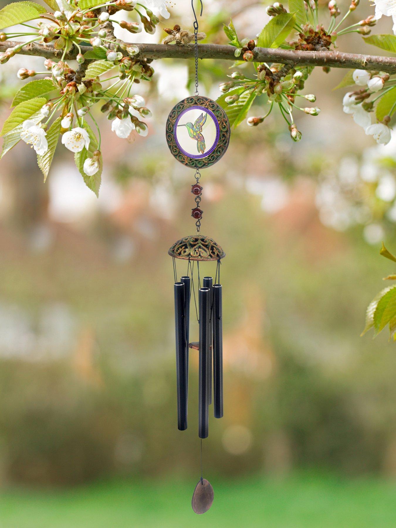 panacea-glass-hummingbird-wind-chime-81cm-black