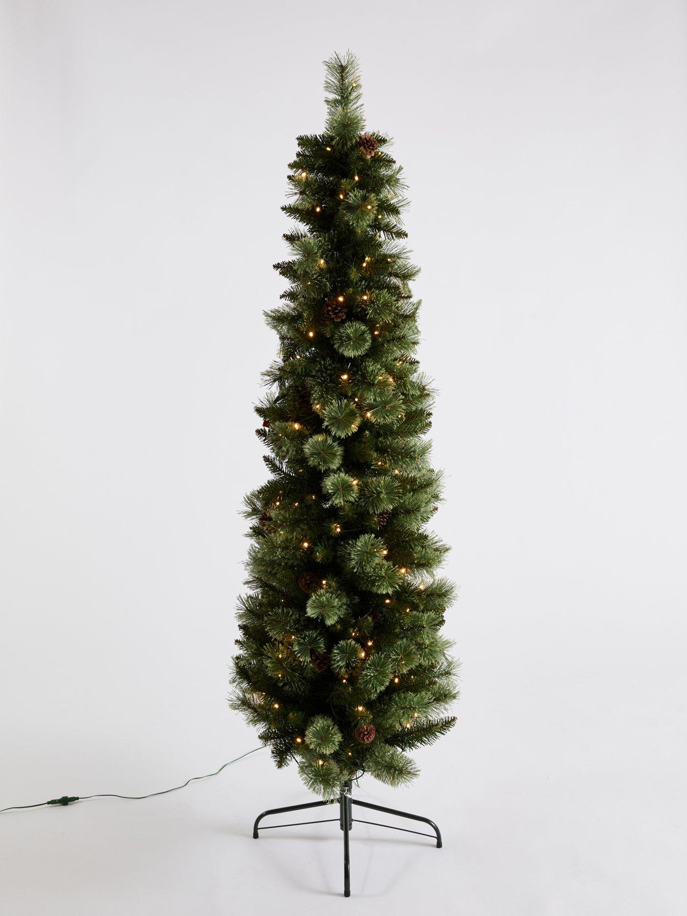 Image 3 of 8 of The Very Collection 6Ft Pre Lit Cashmere Pencil Christmas&nbsp;Tree with Pinecones