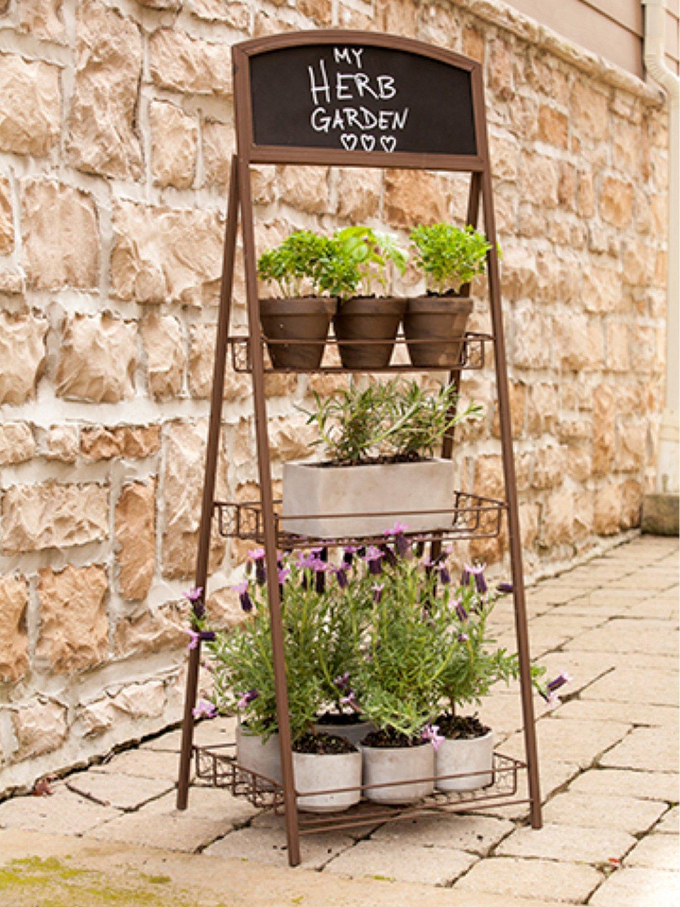 Image 1 of 2 of Panacea 3 Teir Rustic Folding Chalkboard Plant Stand