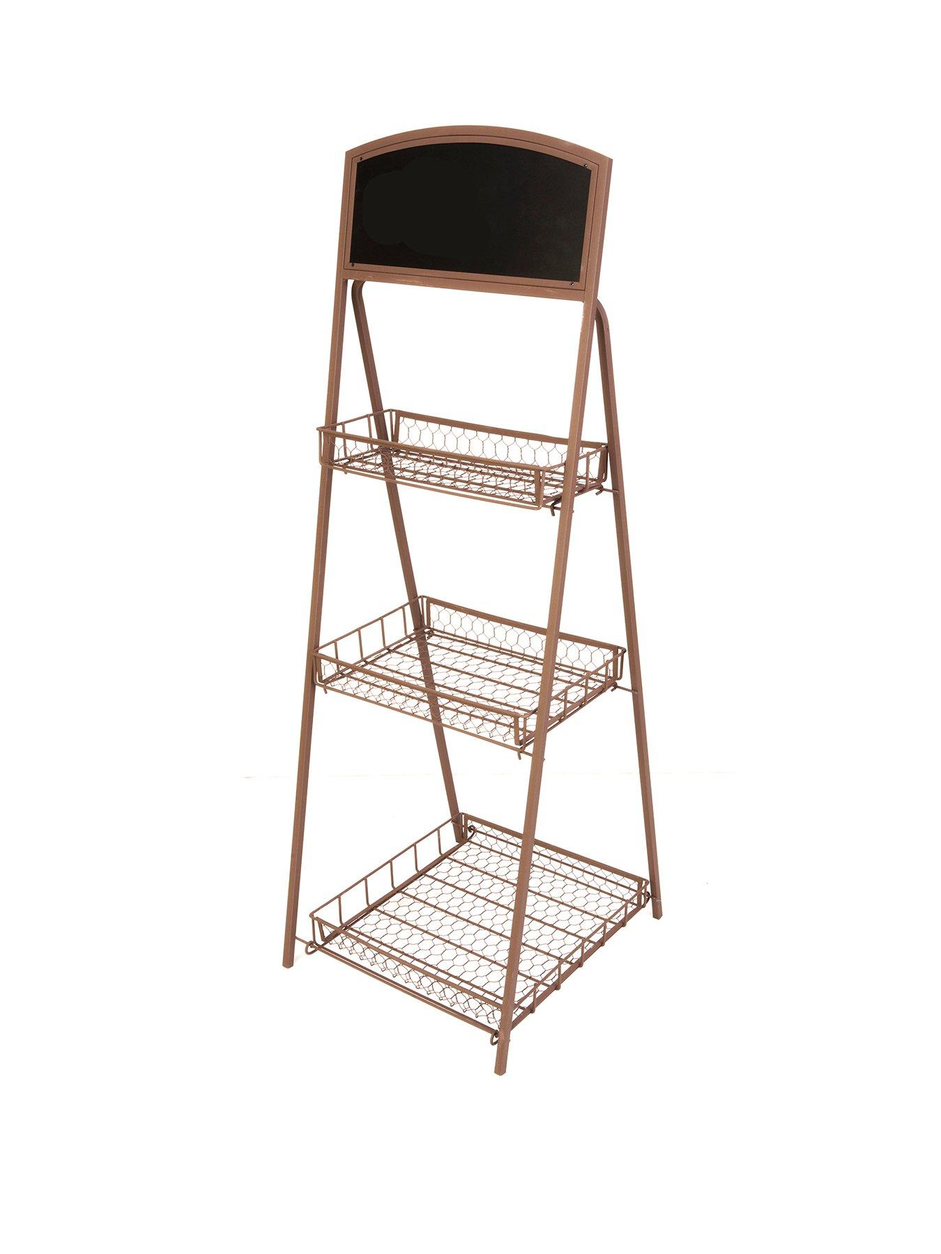 Image 2 of 2 of Panacea 3 Teir Rustic Folding Chalkboard Plant Stand