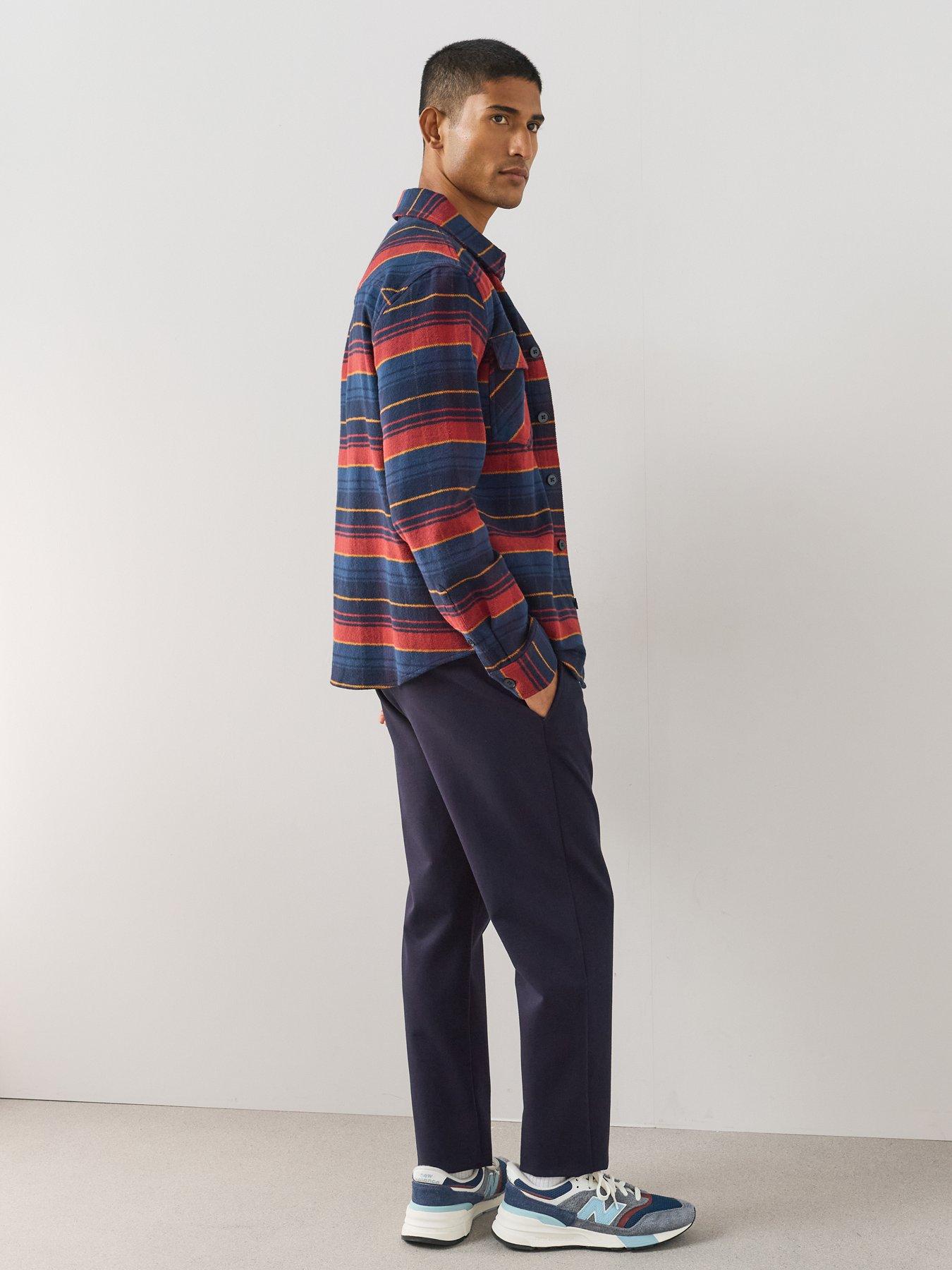 Image 2 of 7 of The Very Collection Men's Checked Button Through Shacket -&nbsp;Red/Navy