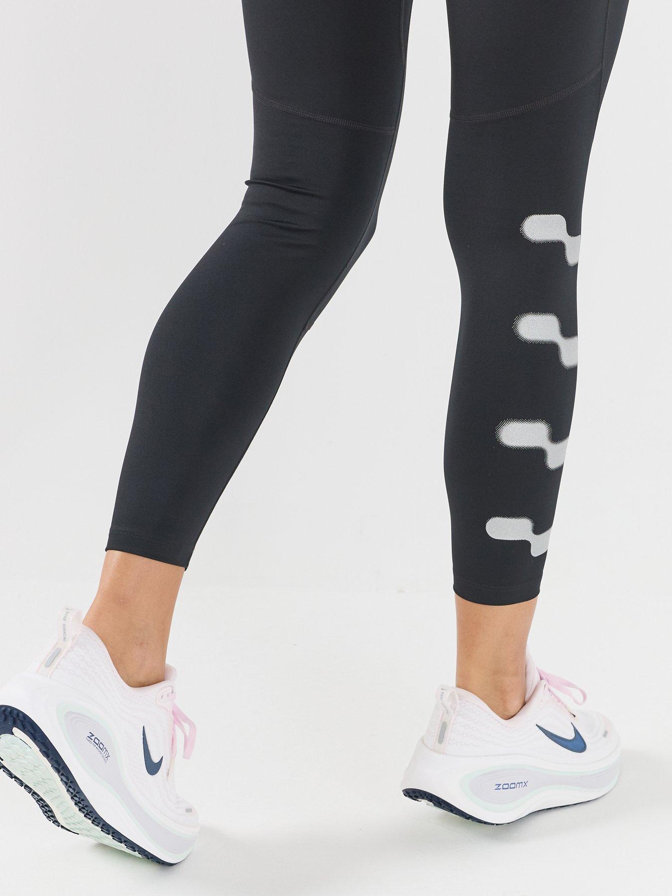Image 4 of 7 of Nike Womens Tempo Flash Dri-FIT Reflective 7/8 Leggings - Black