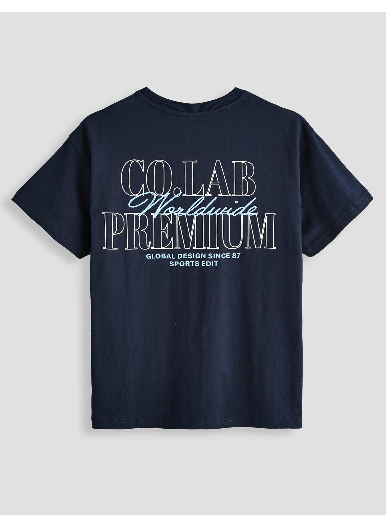 Image 2 of 5 of The Very Collection Boys' Cotton Rich Back Print T-Shirt with Crew Neck (3-16 years) - Navy