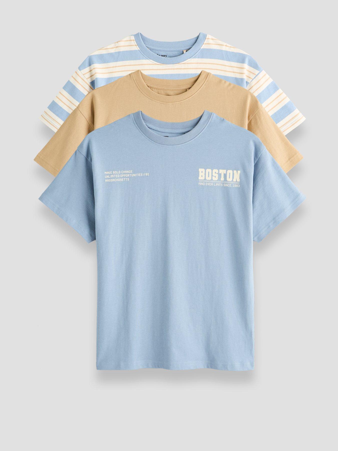 The Very Collection Boys 3 Pack Cotton Rich Basic T-Shirts - Multi