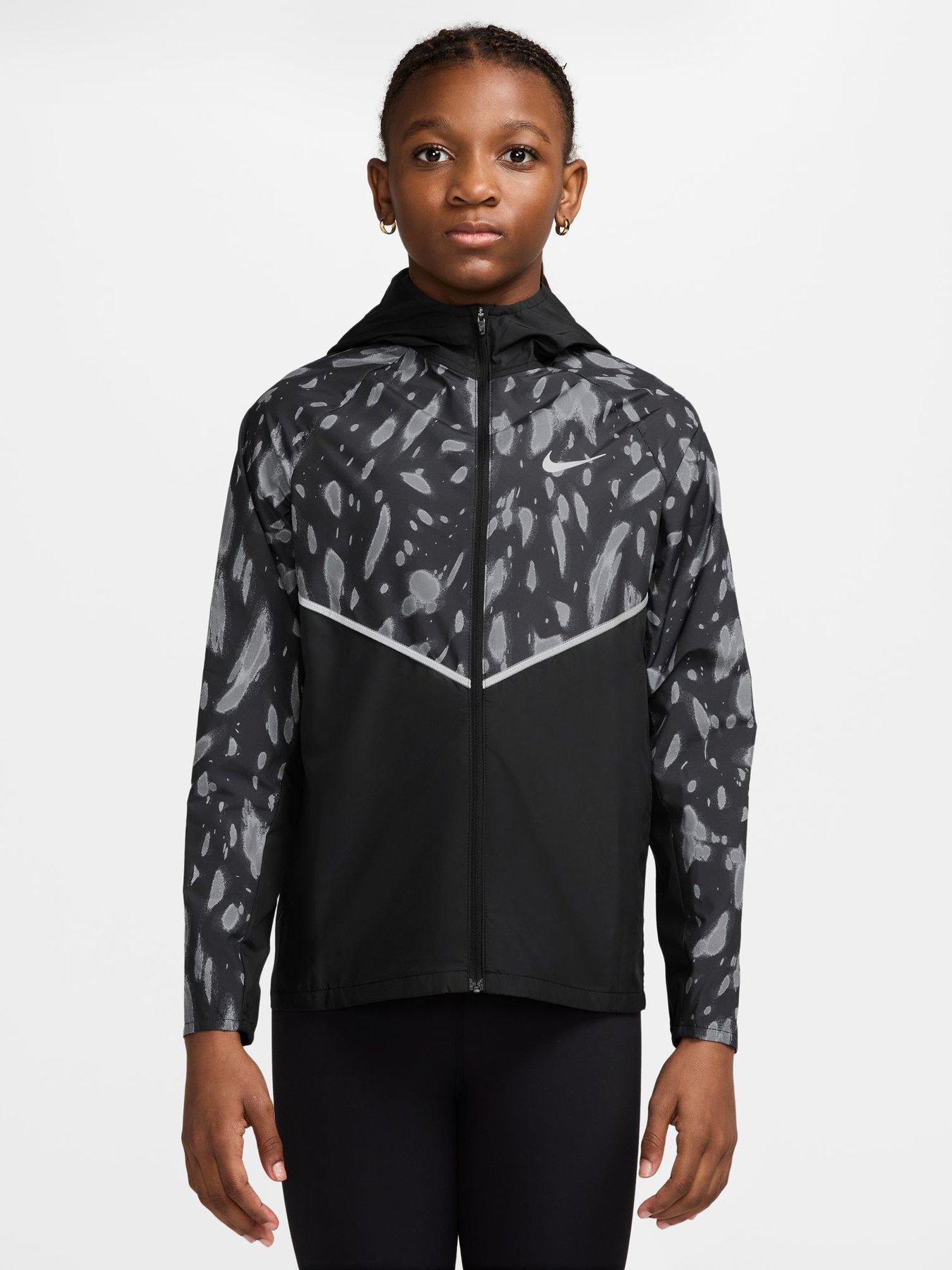 Image 1 of 3 of Nike Kids Hooded Full-Zip Jacket With Pockets - Black