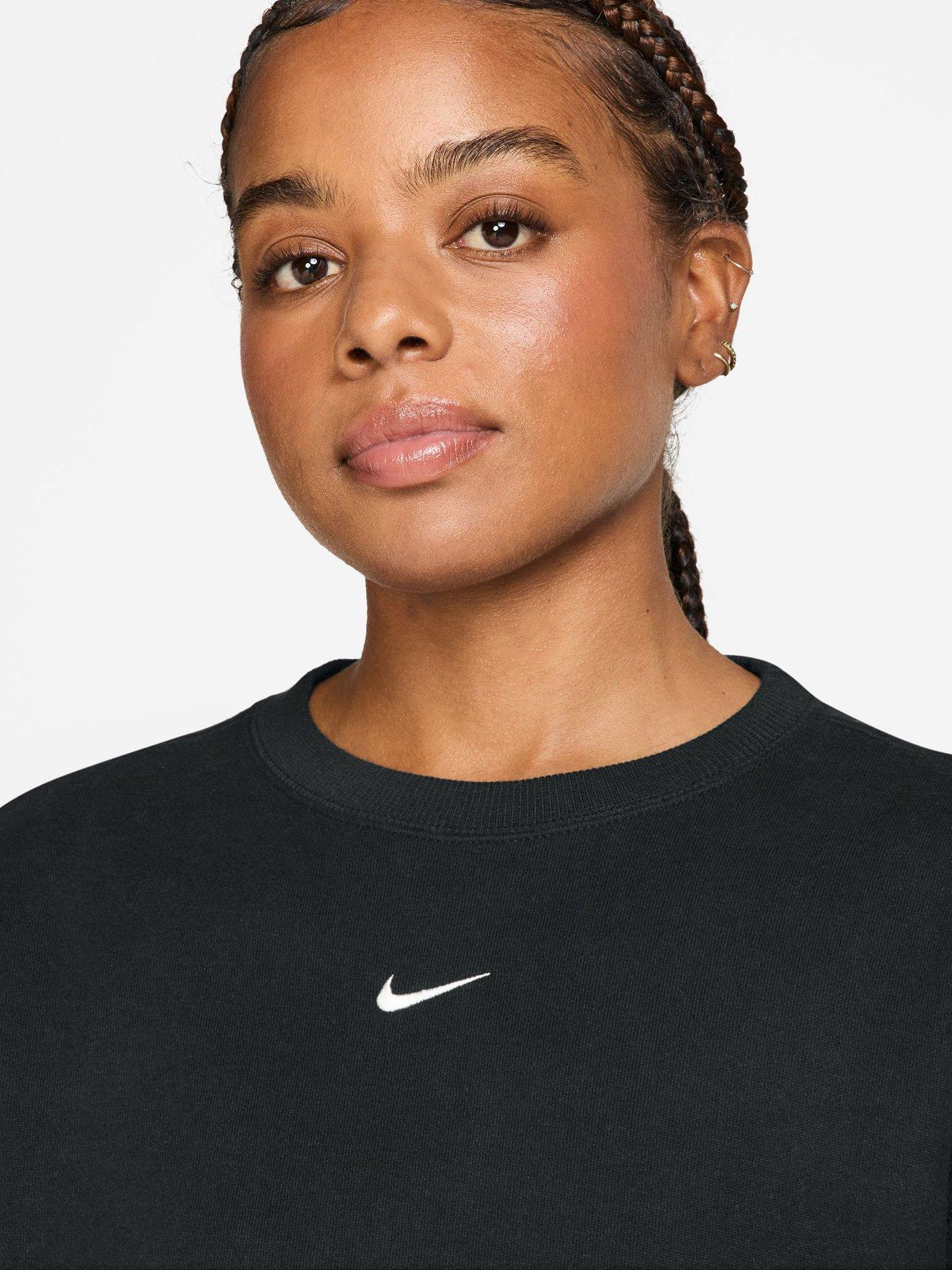 Image 3 of 3 of Nike Nike Womens Studio Fleece Crew Sweatshirt - Black
