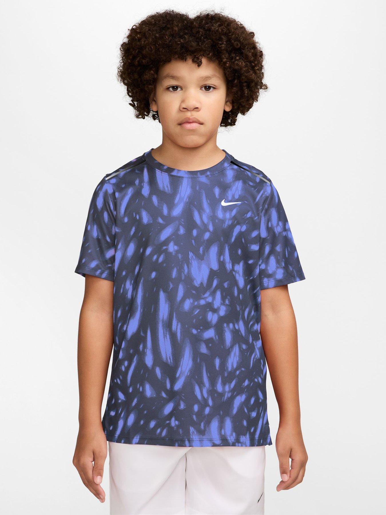 Image 1 of 3 of Nike Kids' Miler Dri-FIT Short-sleeve Top - Blue