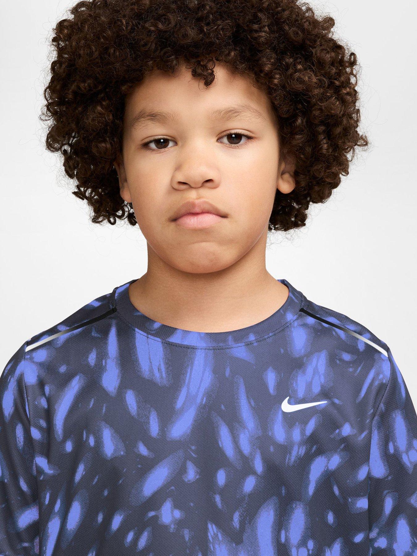 Image 3 of 3 of Nike Kids' Miler Dri-FIT Short-sleeve Top - Blue