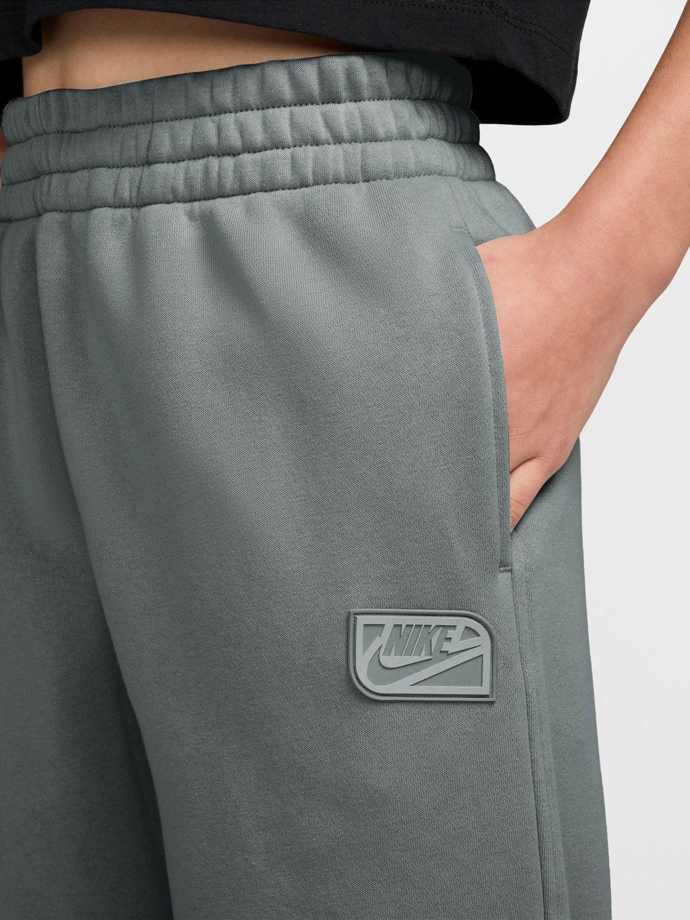 Image 3 of 3 of Nike Big Kids Club Fleece Open-Hem Trousers - Green