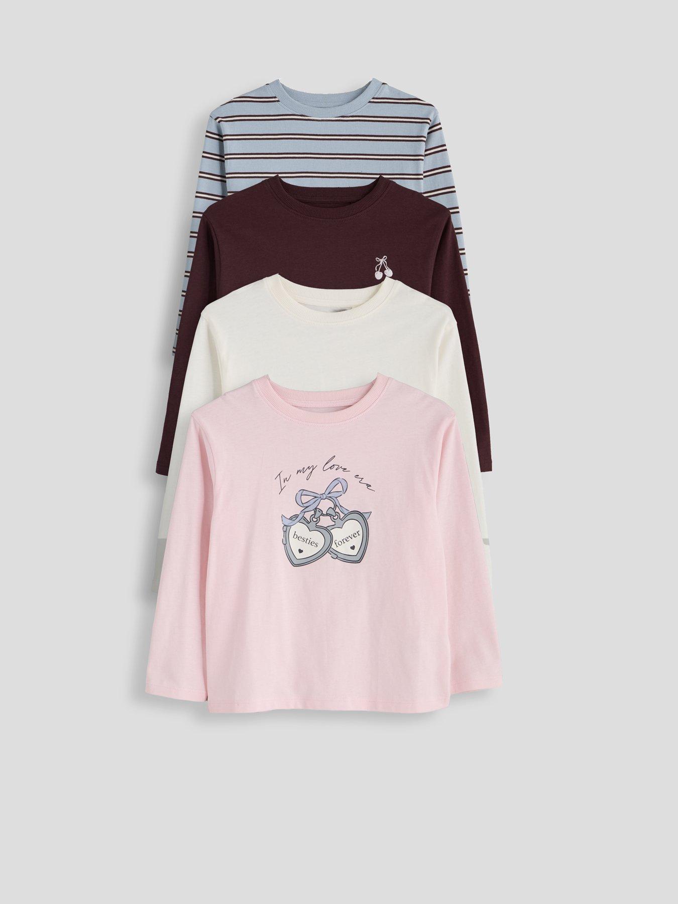 The Very Collection Girls 4 Pack Long Sleeve Tops - Multi