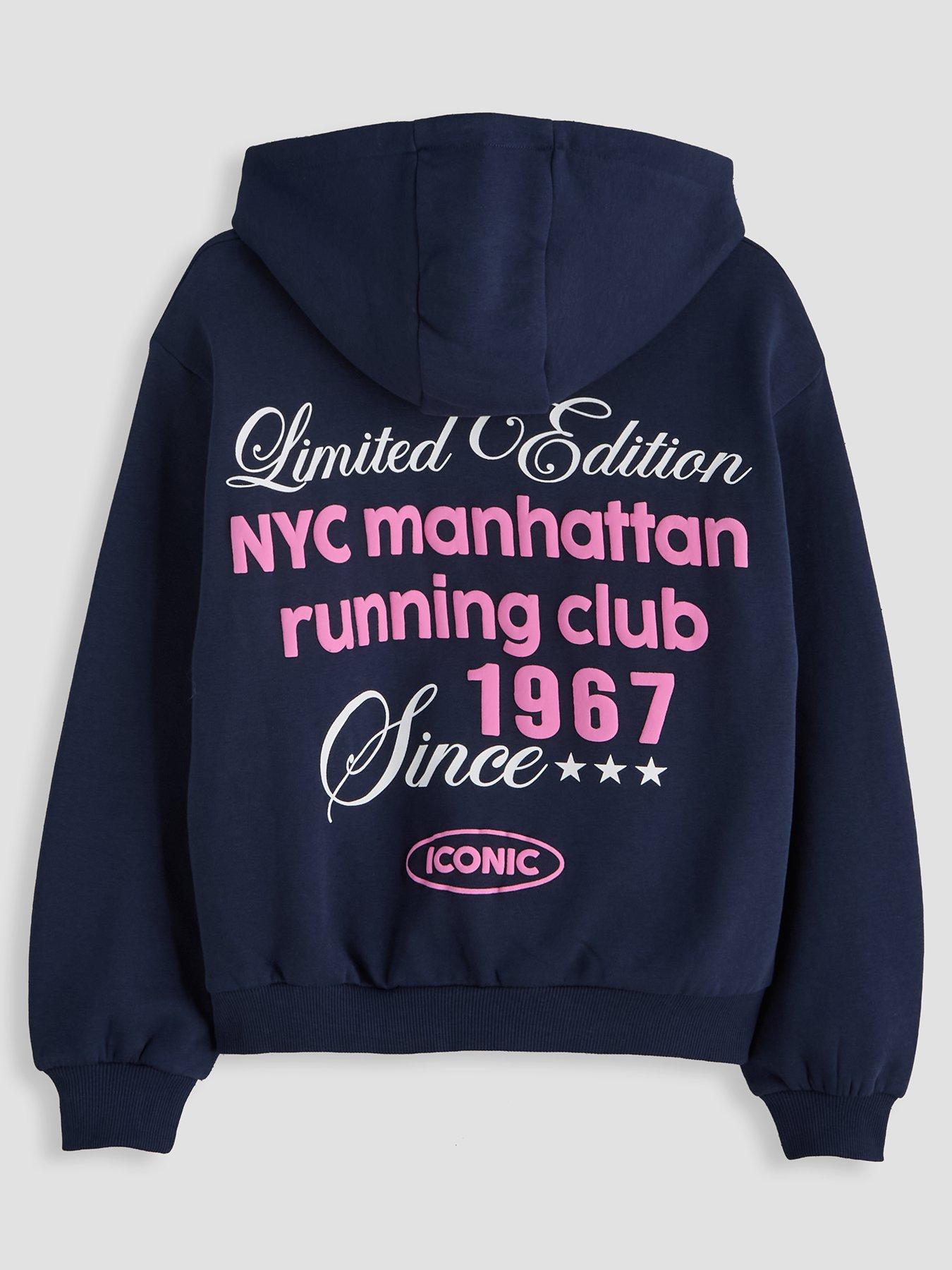 Image 2 of 4 of The Very Collection Girls Running Club Back Print Hoody