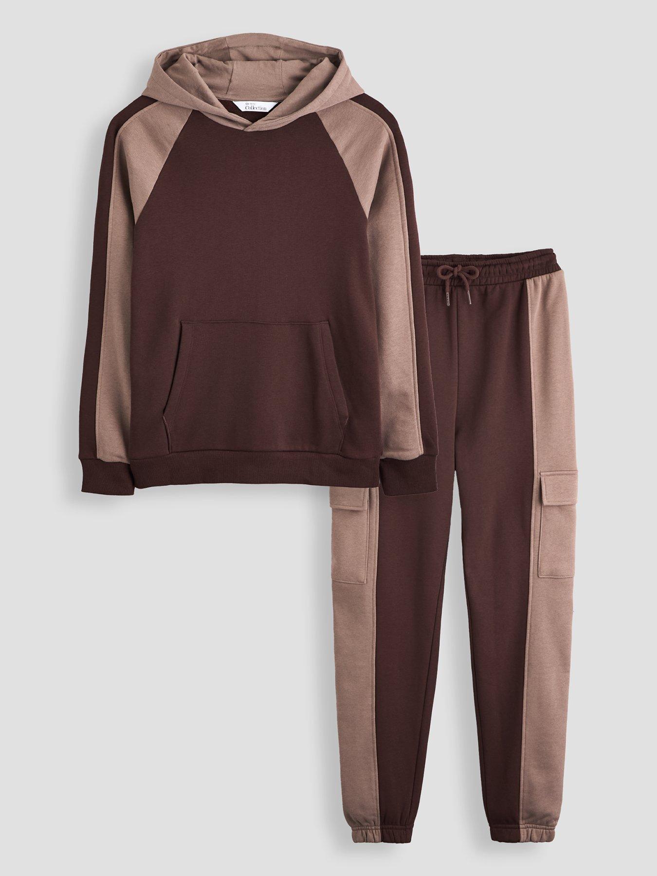 The Very Collection Boys Basic Cotton Rich Contrast Panel Hoodie And Joggers Outfit Set