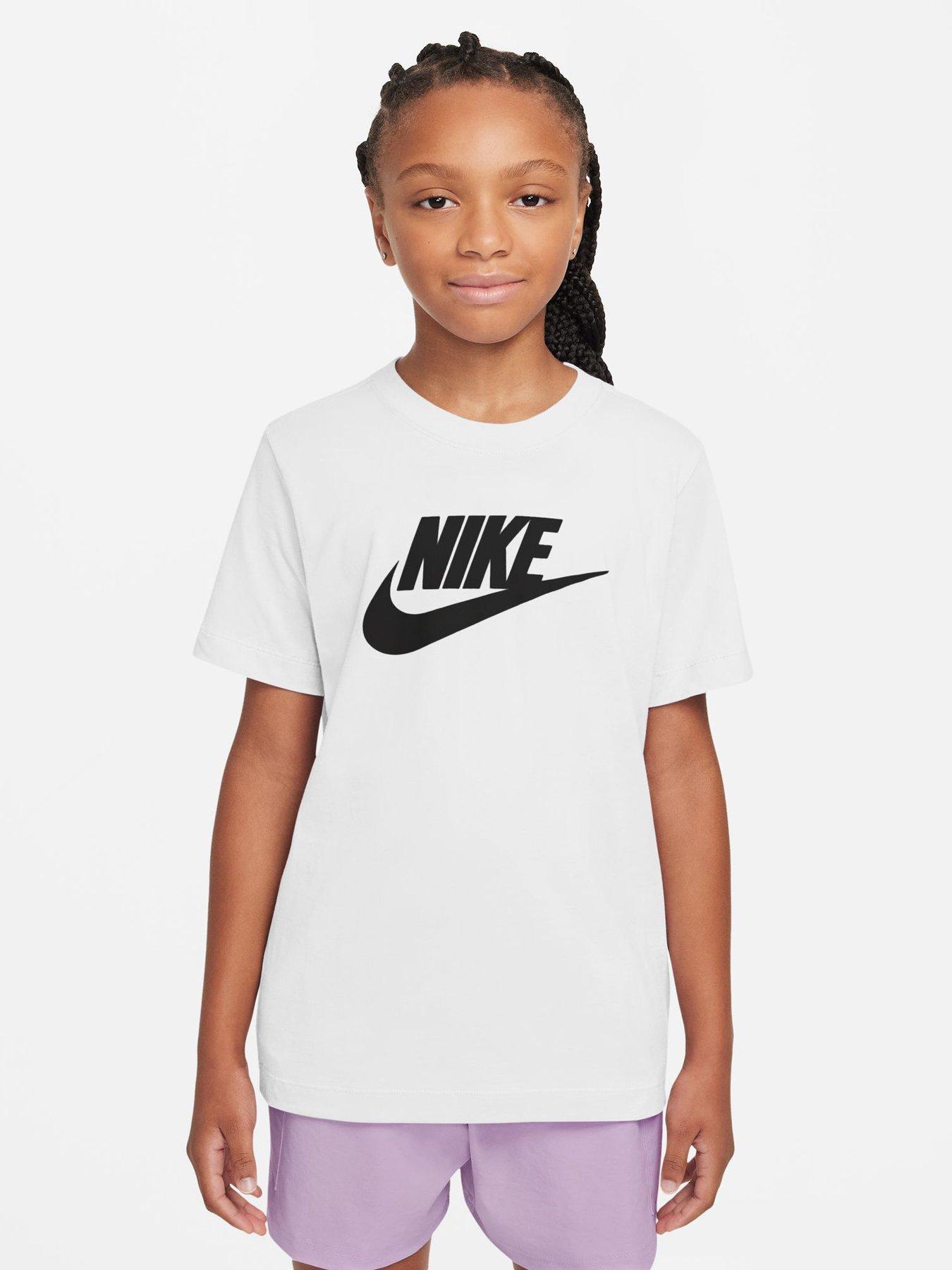 Image 1 of 3 of Nike Nike Unisex Big Kids Club Large Logo T-Shirt - White