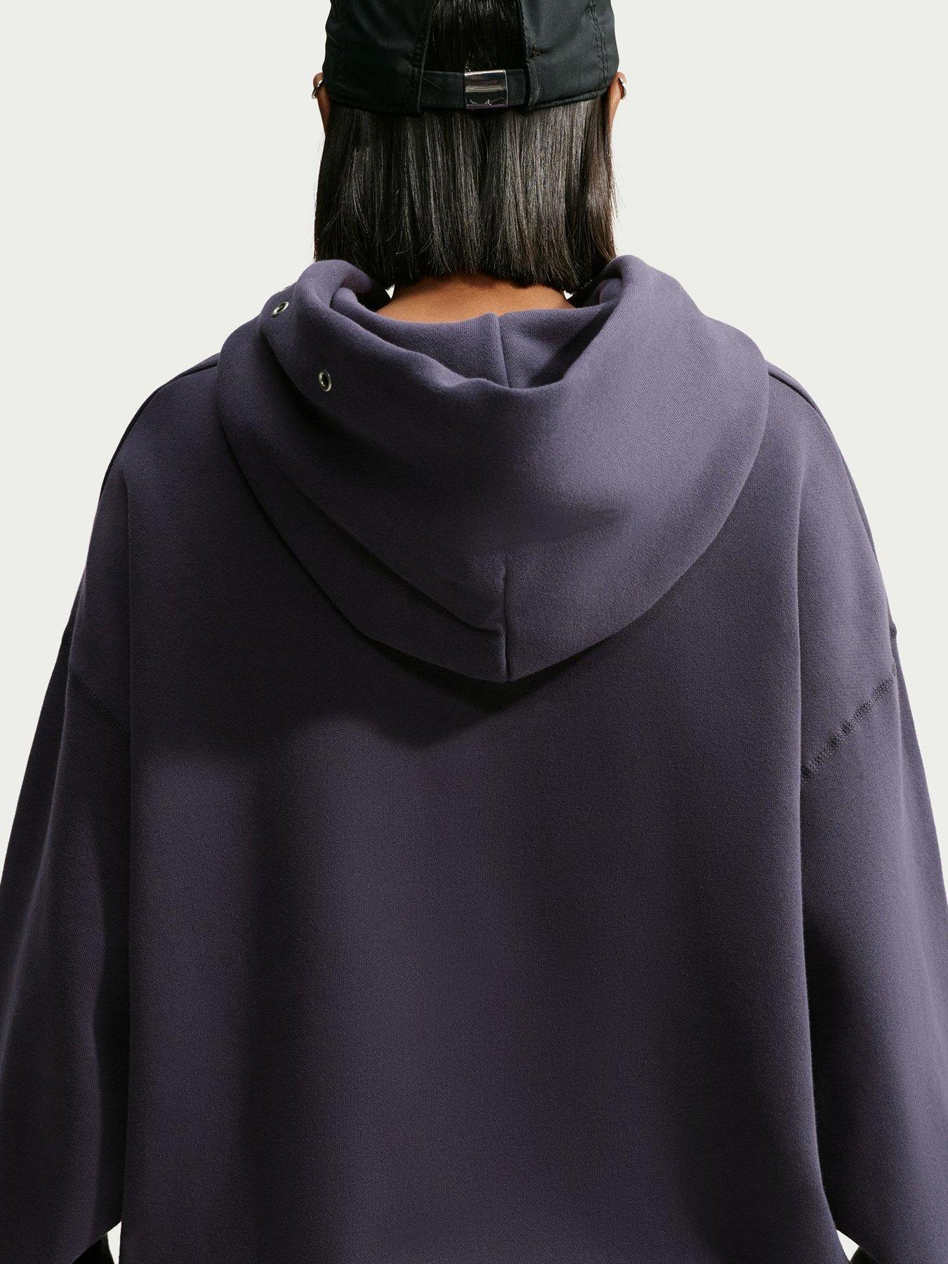 Image 2 of 6 of Nike Womens Studio Fleece Oversized Overhead Hoodie - Grey