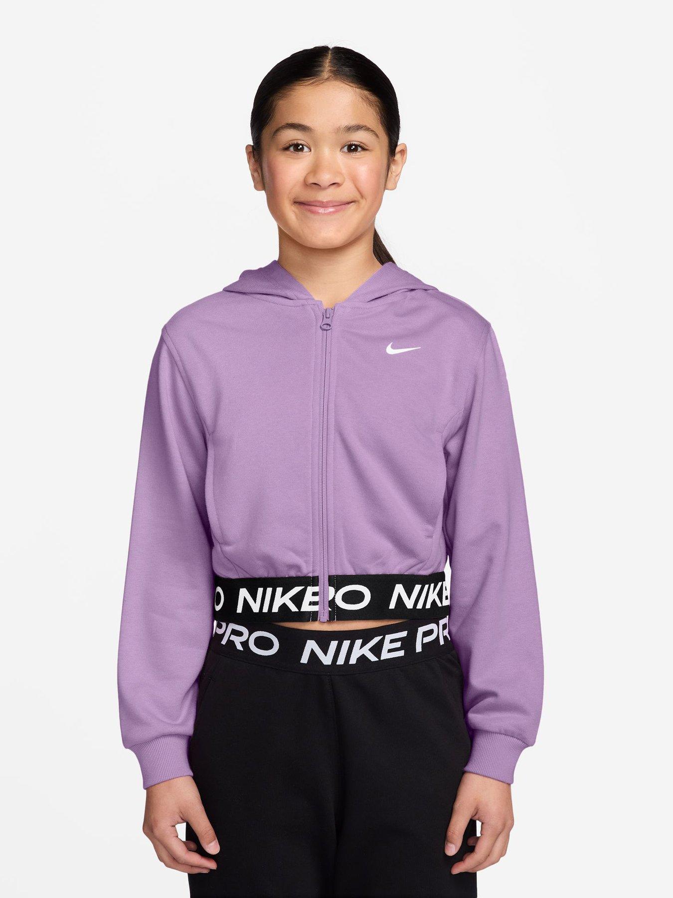 Image 1 of 3 of Nike Junior Girls Training Dri-FIT Full Zip Hoodie - Purple