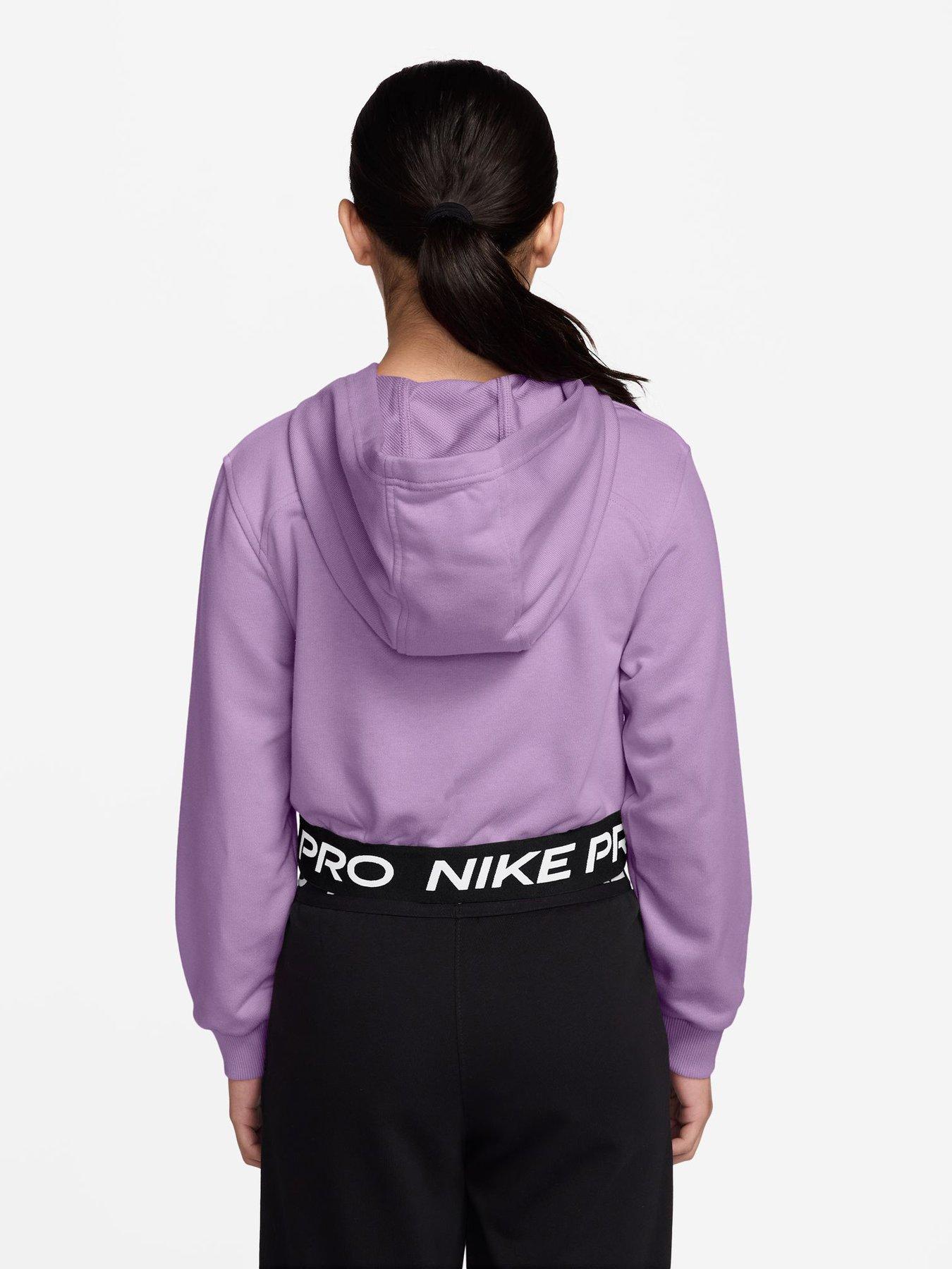 Image 2 of 3 of Nike Junior Girls Training Dri-FIT Full Zip Hoodie - Purple