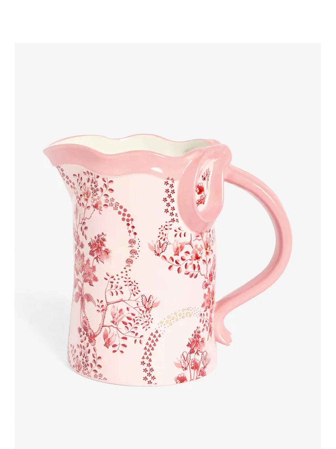 Image 2 of 5 of Cath Kidston Cath Kidston Pink Floral Ceramic Jug Vase
