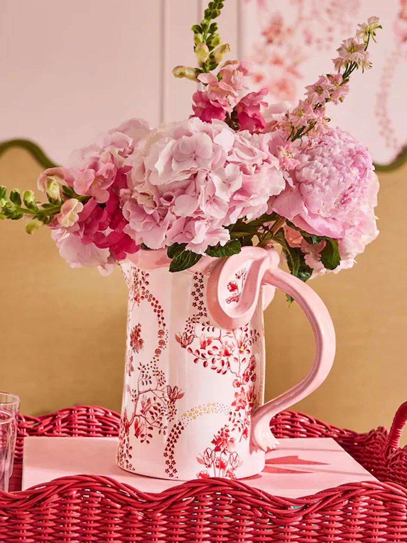 Image 3 of 5 of Cath Kidston Cath Kidston Pink Floral Ceramic Jug Vase