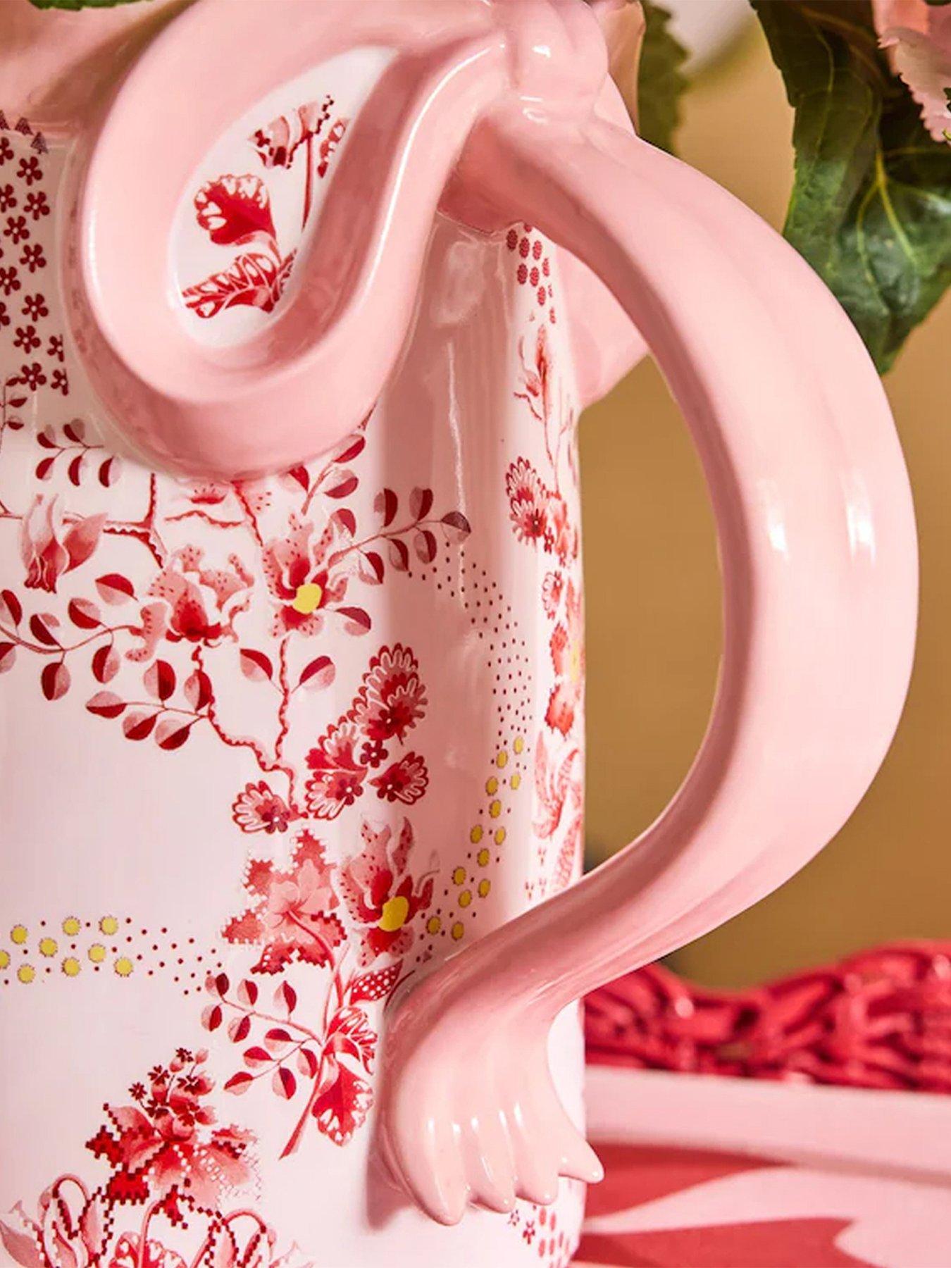 Image 4 of 5 of Cath Kidston Cath Kidston Pink Floral Ceramic Jug Vase