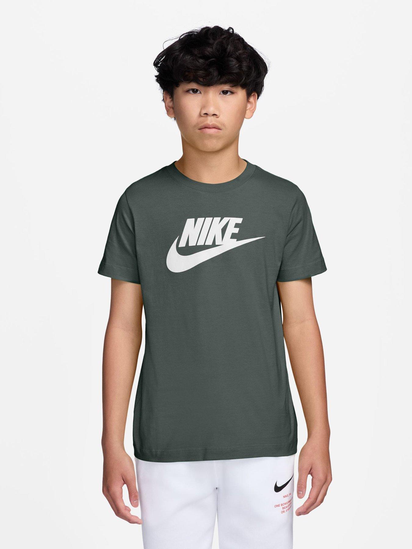 Image 1 of 3 of Nike Nike Big Kids' Club Large Logo T-shirt - Green