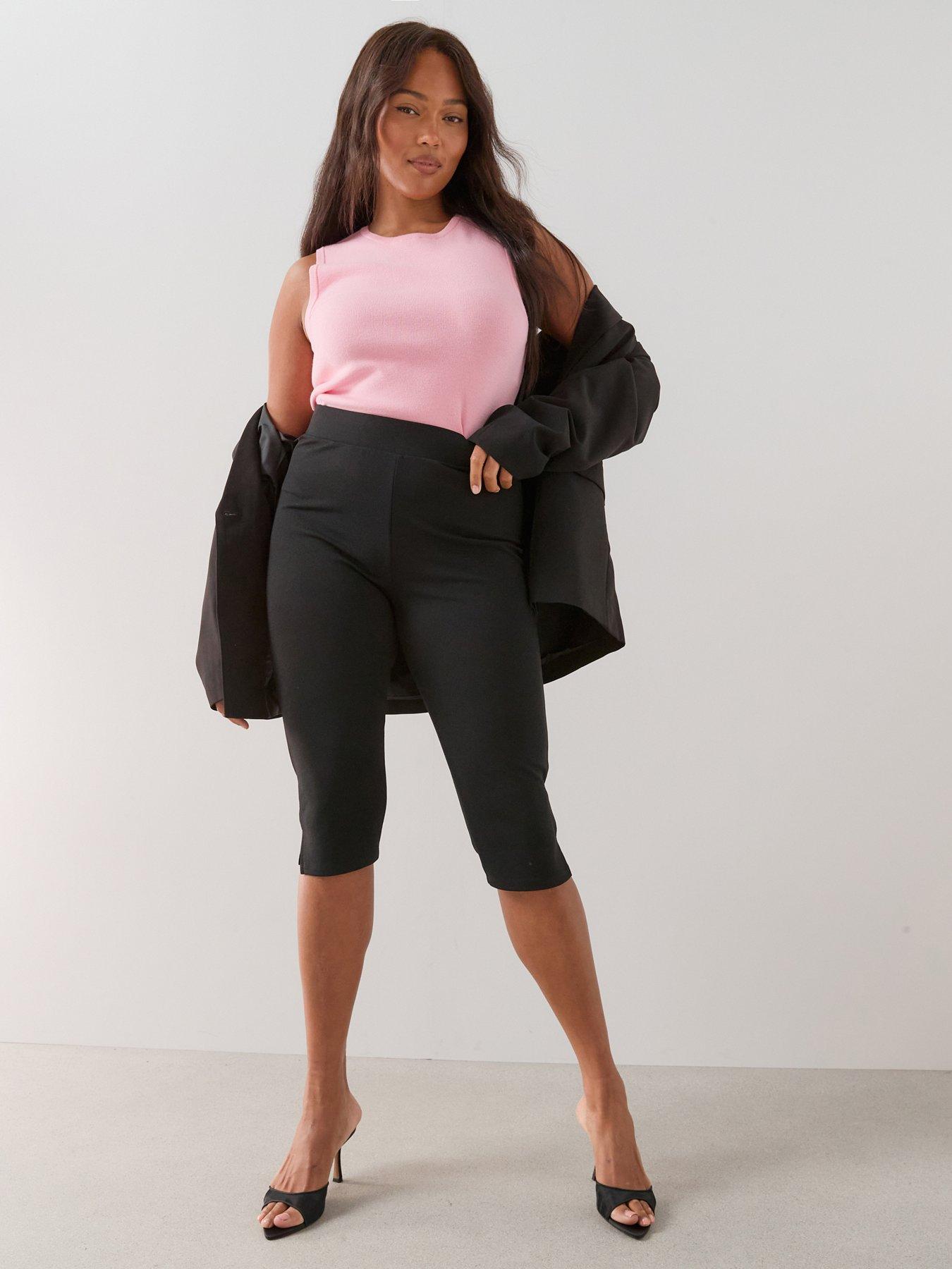 The Very Collection Curve Jersey Capri Trousers - Black