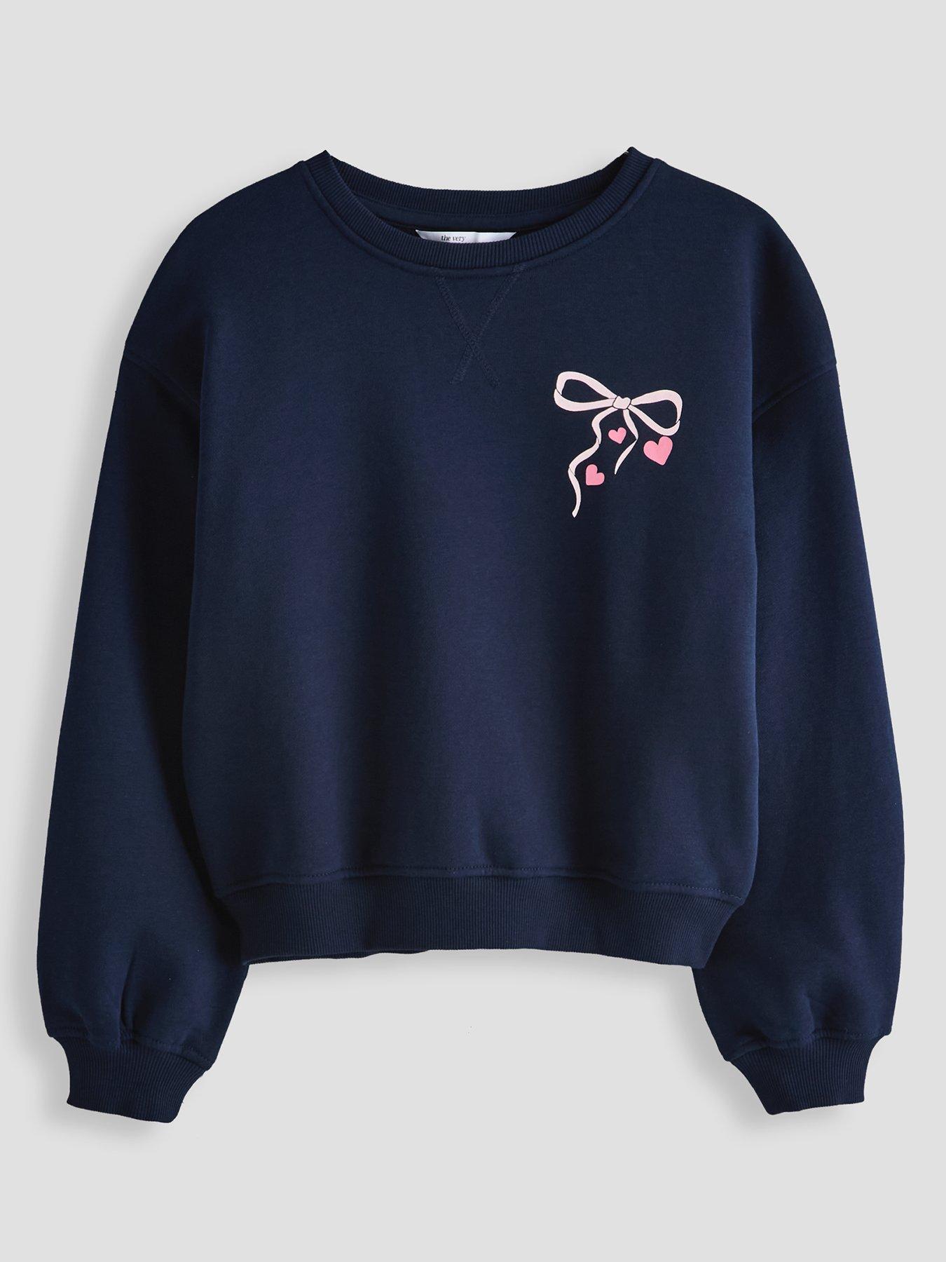 The Very Collection Girls Back Print Slogan Sweat