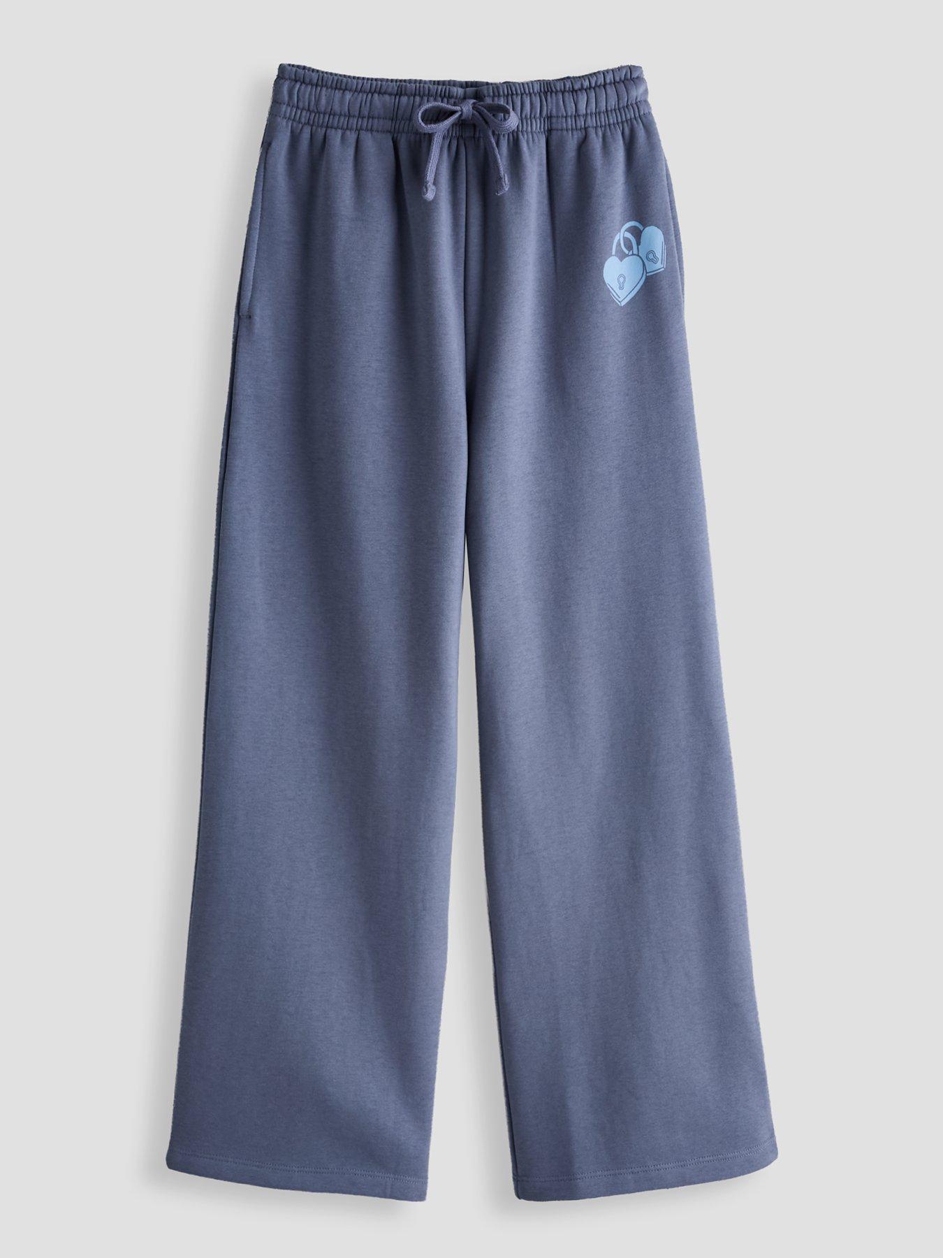 Image 1 of 4 of The Very Collection Girls Wide Leg Basic Joggers - Dusky Blue