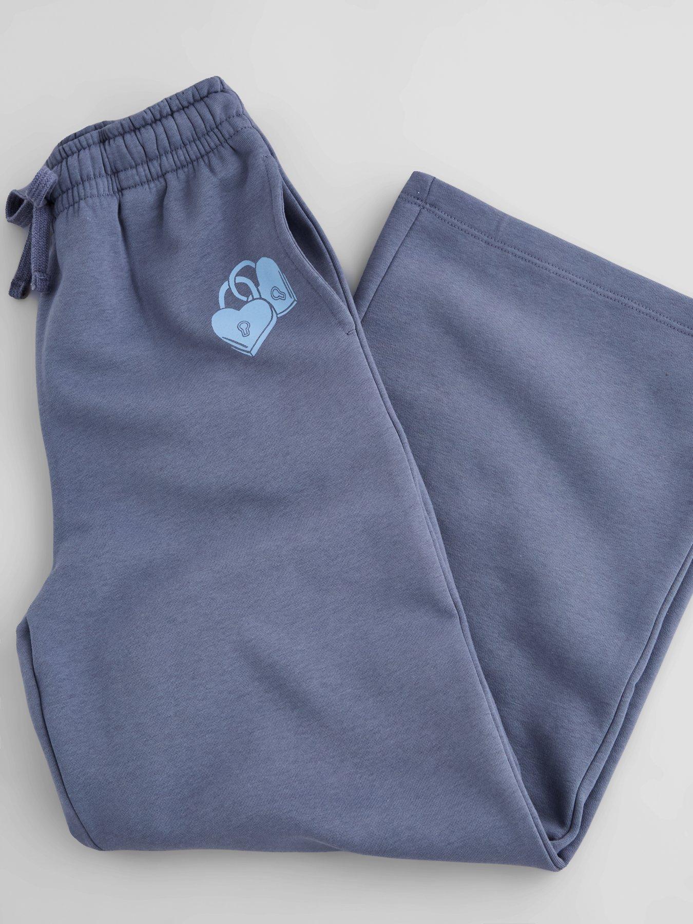 Image 3 of 4 of The Very Collection Girls Wide Leg Basic Joggers - Dusky Blue