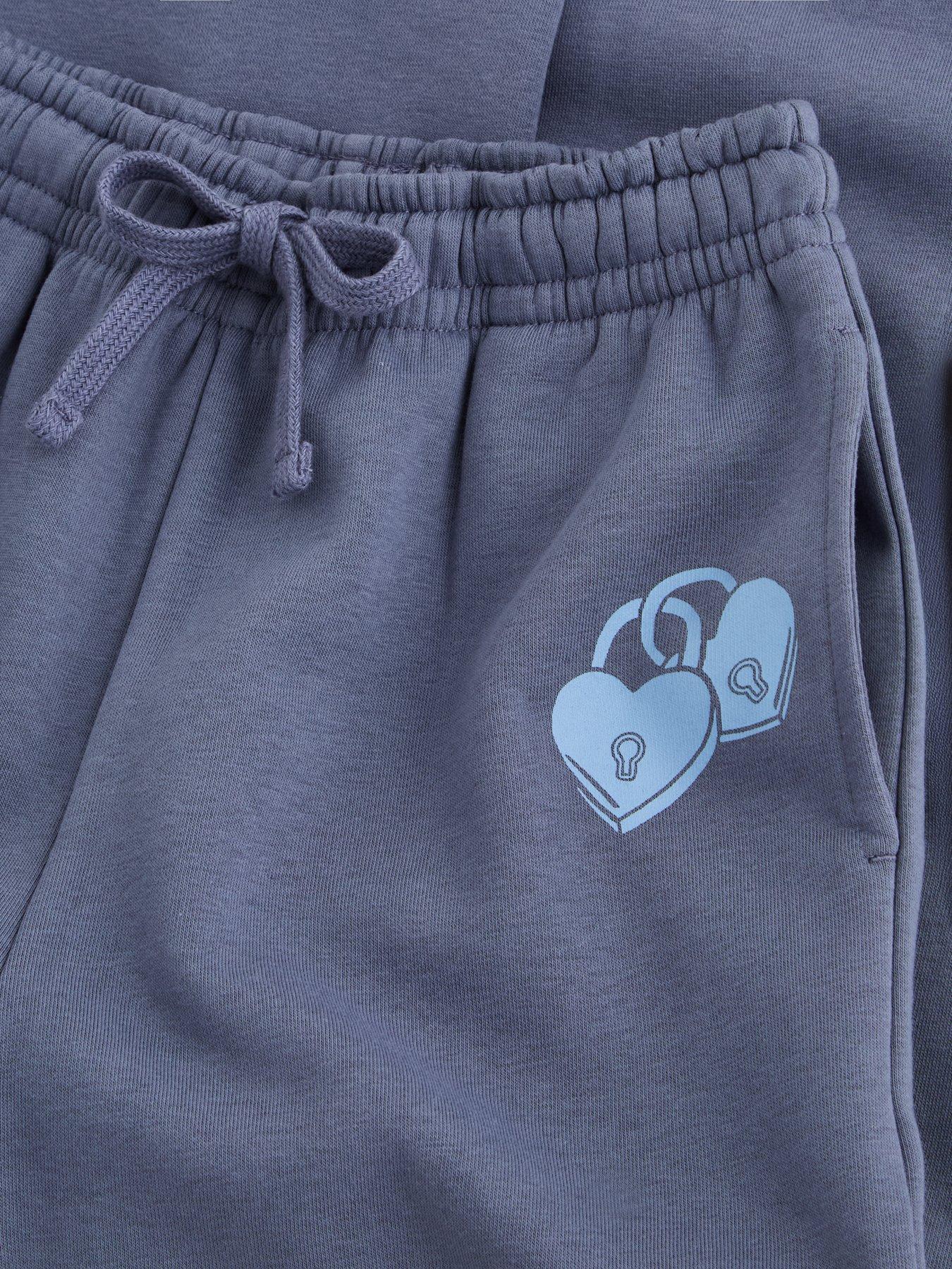 Image 4 of 4 of The Very Collection Girls Wide Leg Basic Joggers - Dusky Blue