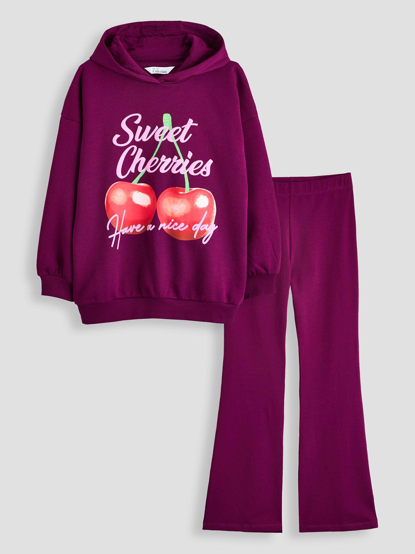 The Very Collection Girsl Back Print Sweat And Ribbed Flare Leggings Outfit