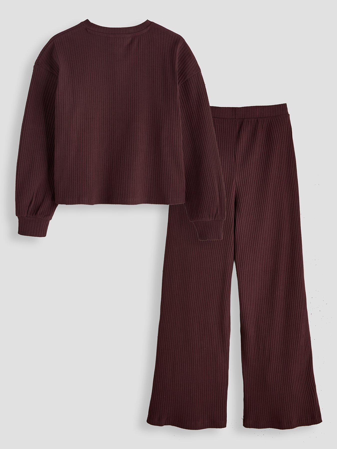 Image 2 of 5 of The Very Collection Girls Wide Rib Button Up Oversized Top With Wide Leg Trouser Basic