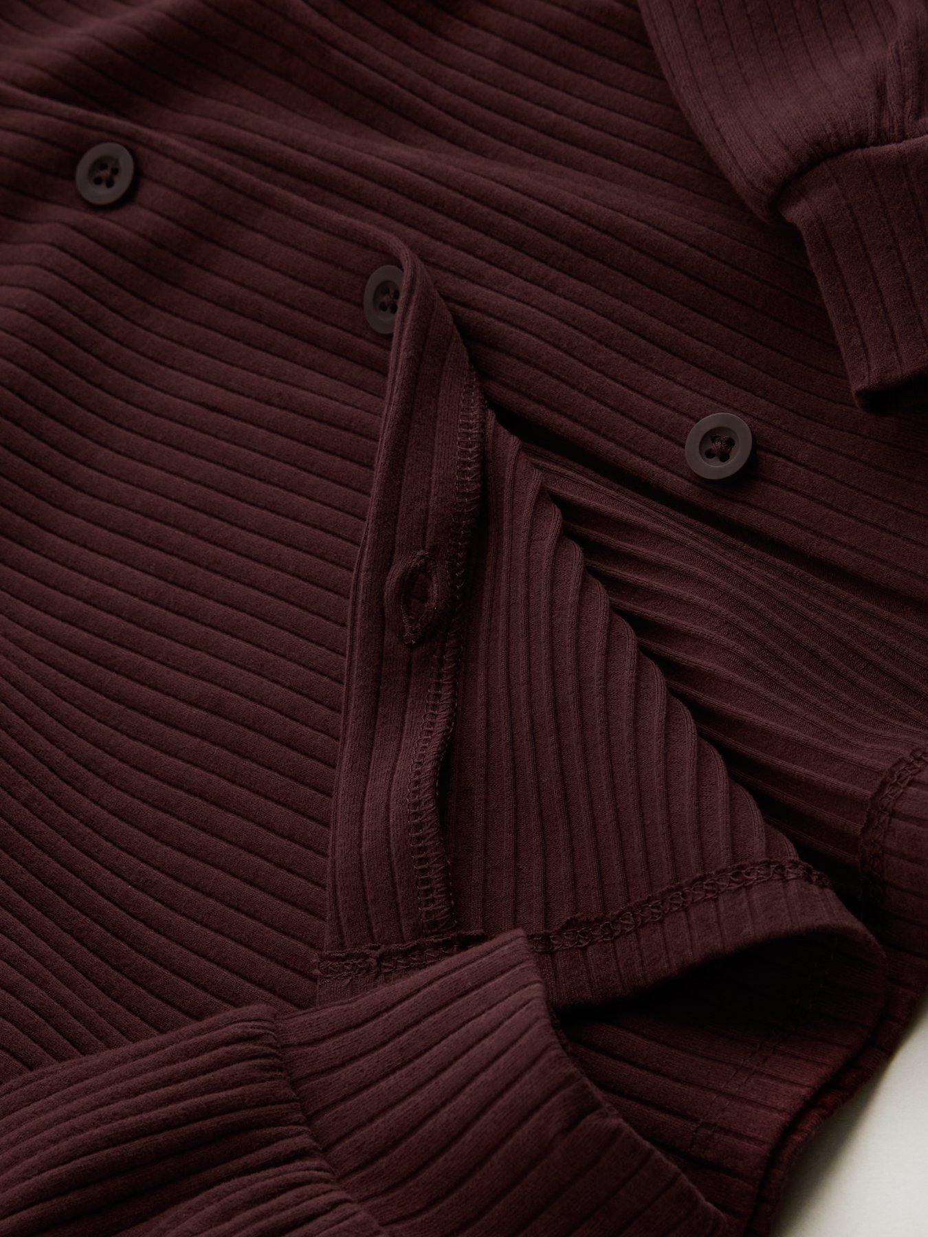 Image 3 of 5 of The Very Collection Girls Wide Rib Button Up Oversized Top With Wide Leg Trouser Basic