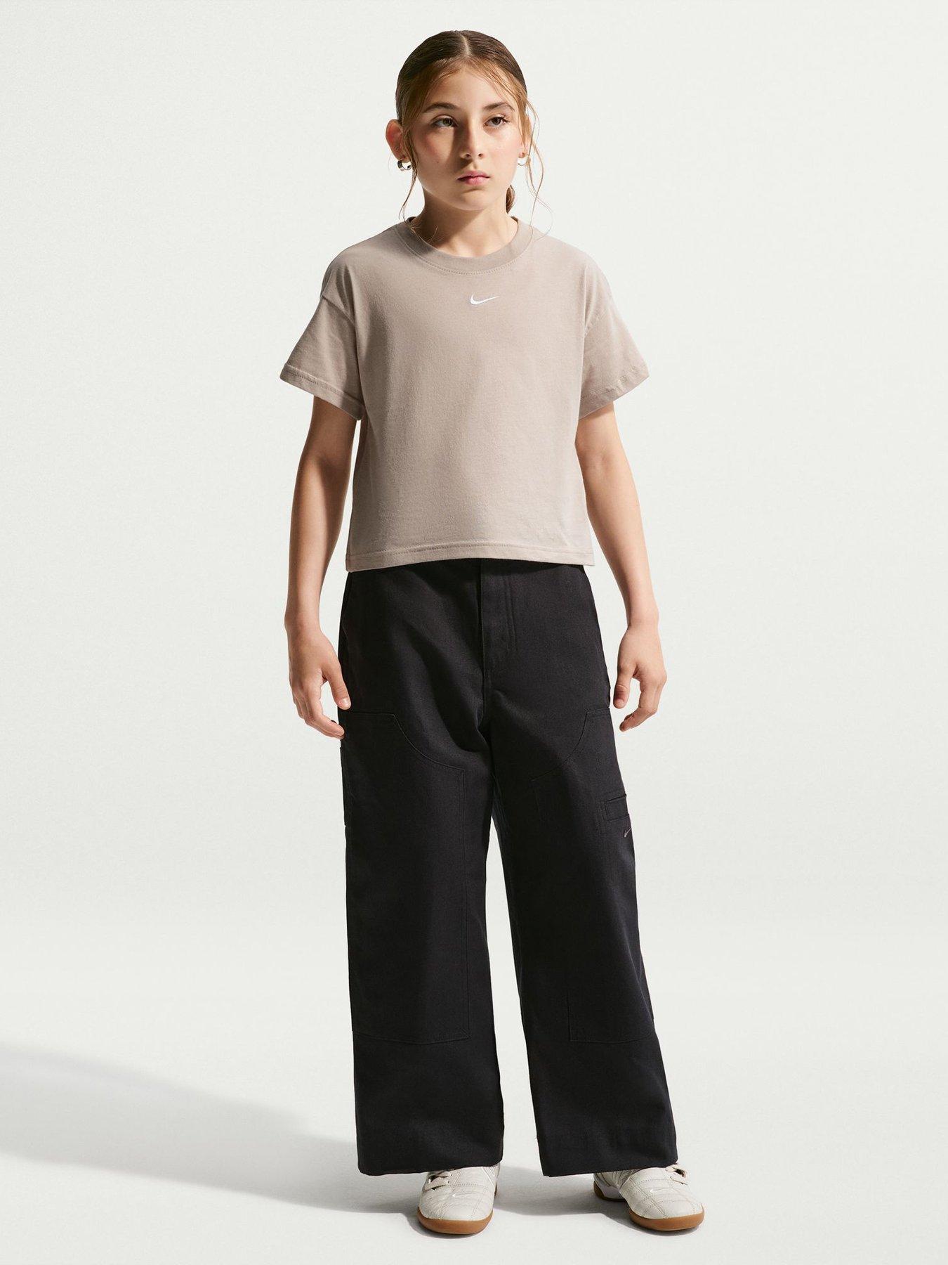 Image 3 of 5 of Nike Junior Girls Essential Boxy T-Shirt - Beige