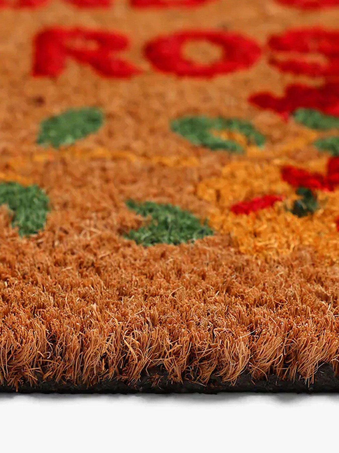 Image 4 of 4 of Cath Kidston Cath Kidston Stop And Smell The Roses Slogan Doormat - Brown